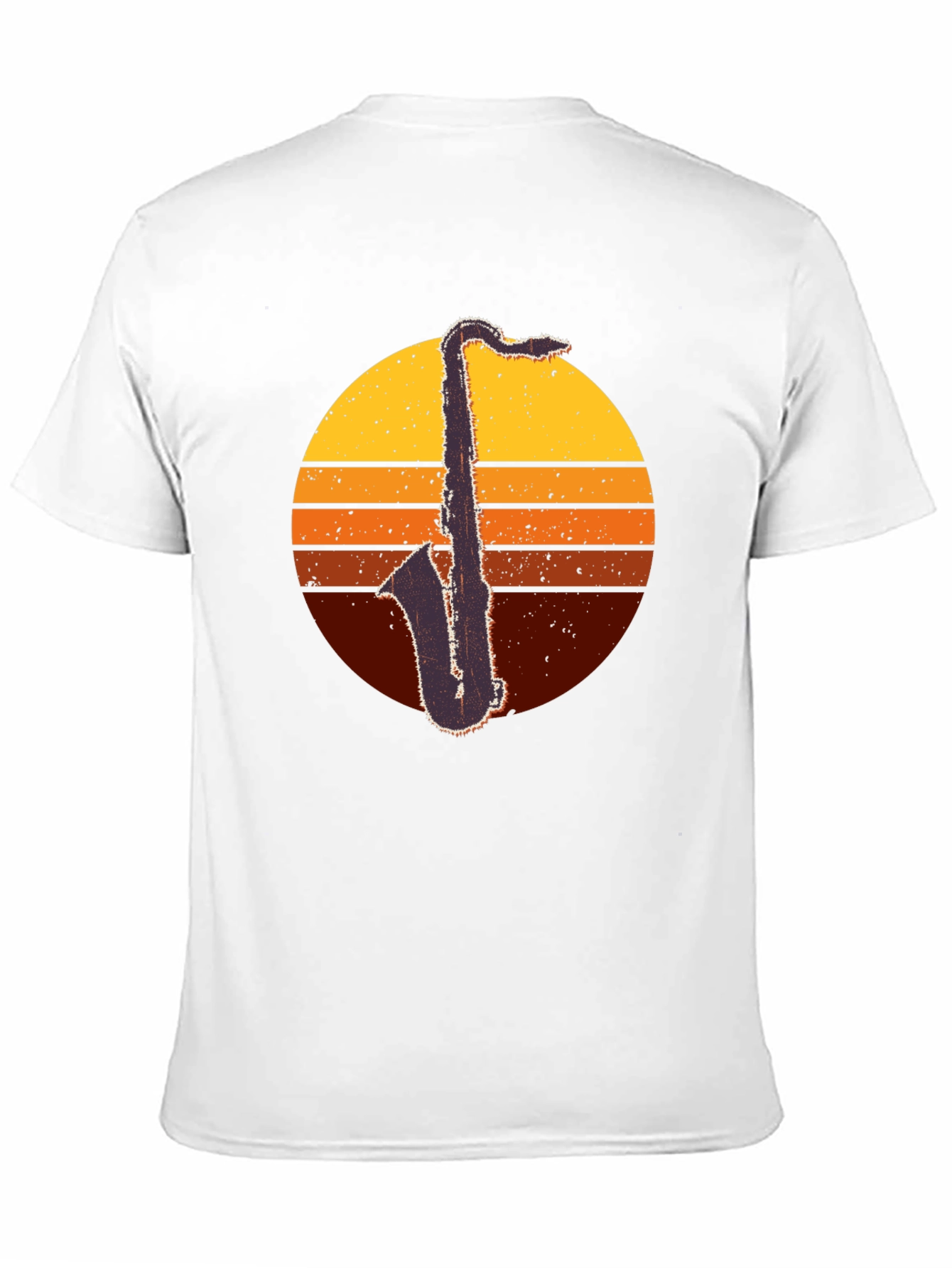 Black Retro Saxophone Sunset T-Shirt - Classic Cool view 11