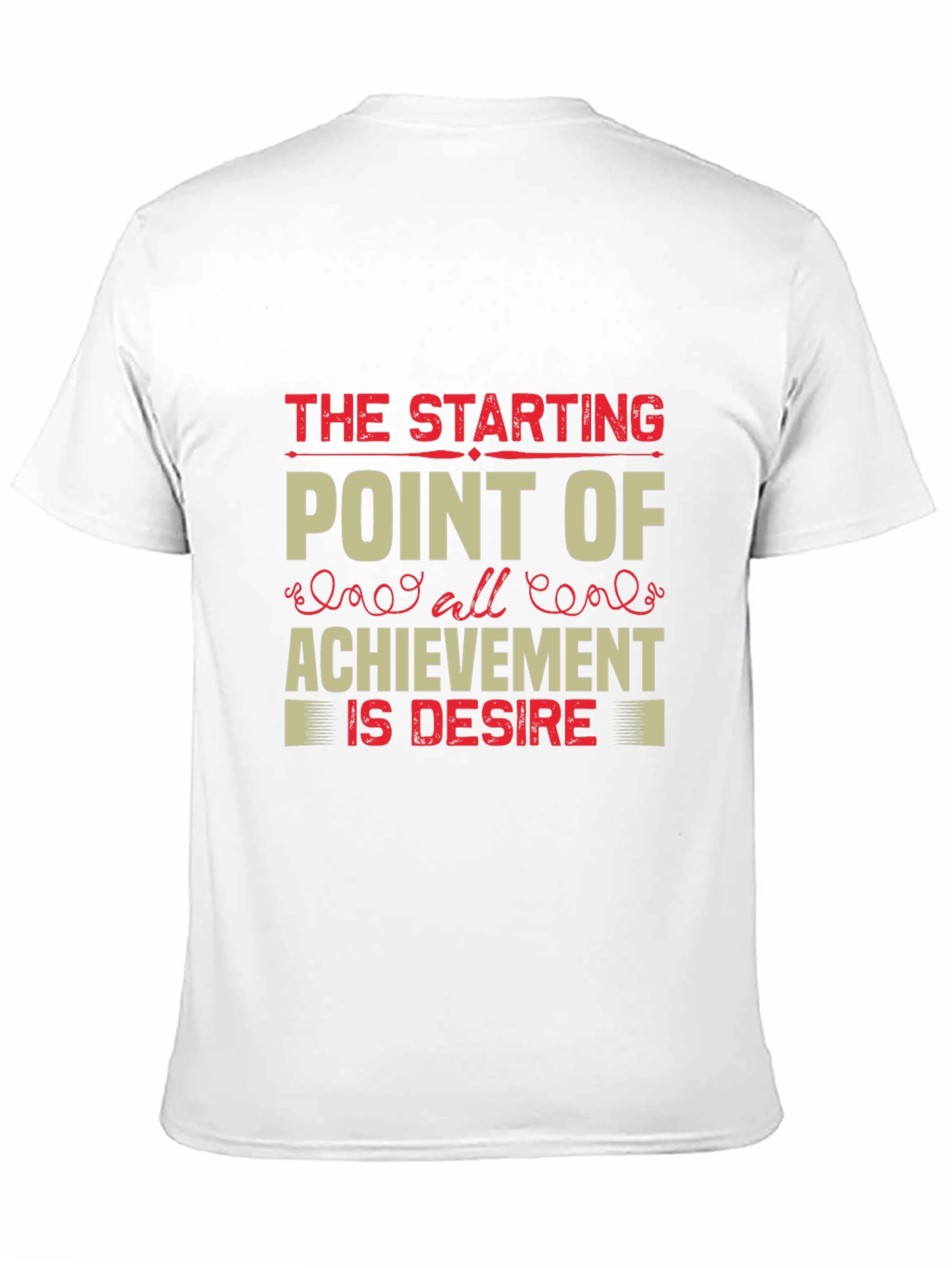 Black Motivational Black Graphic T-Shirt: Desire is Achievement view 11