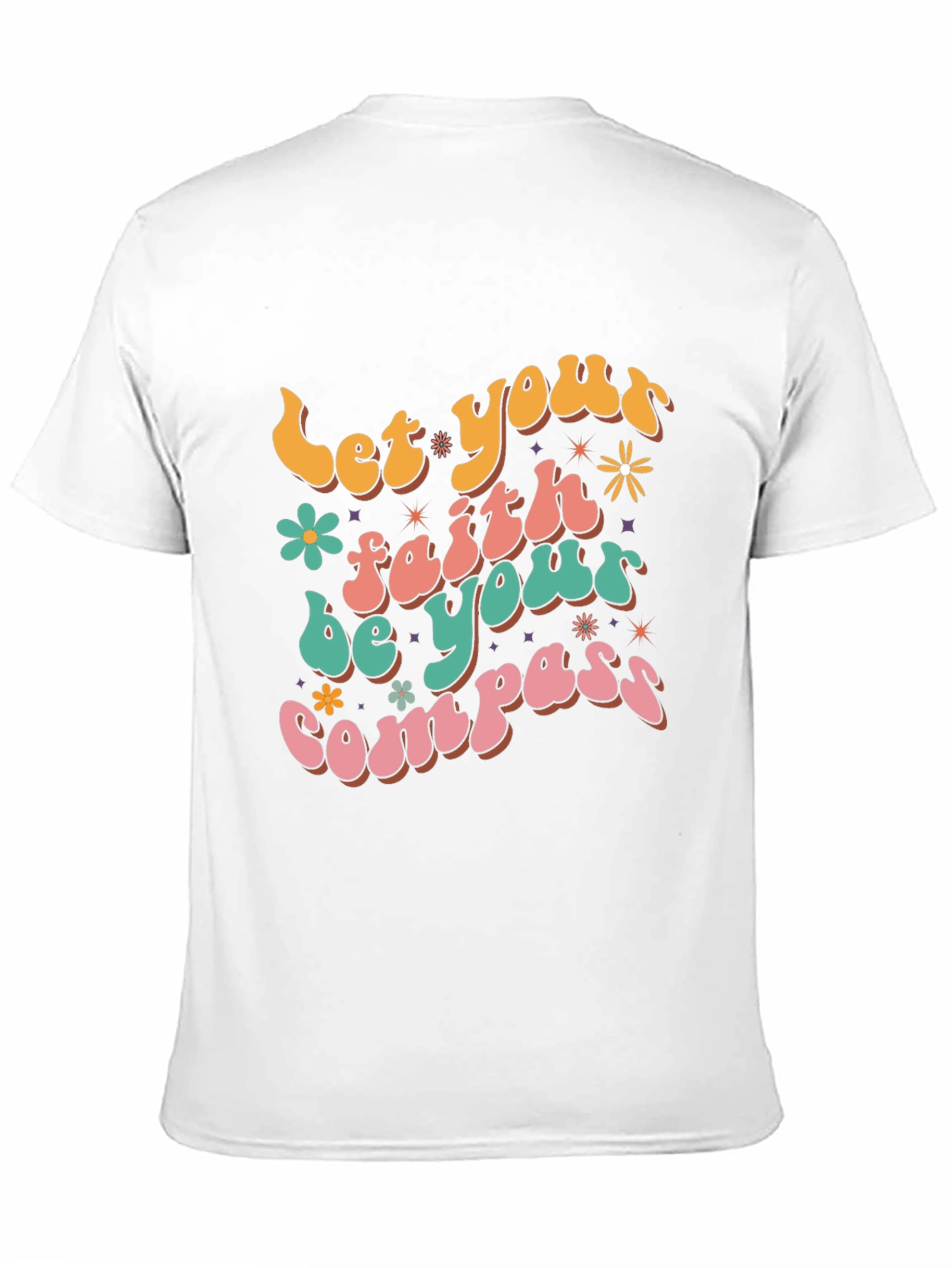 Black Faith Compass Graphic Tee - Retro Style view 11