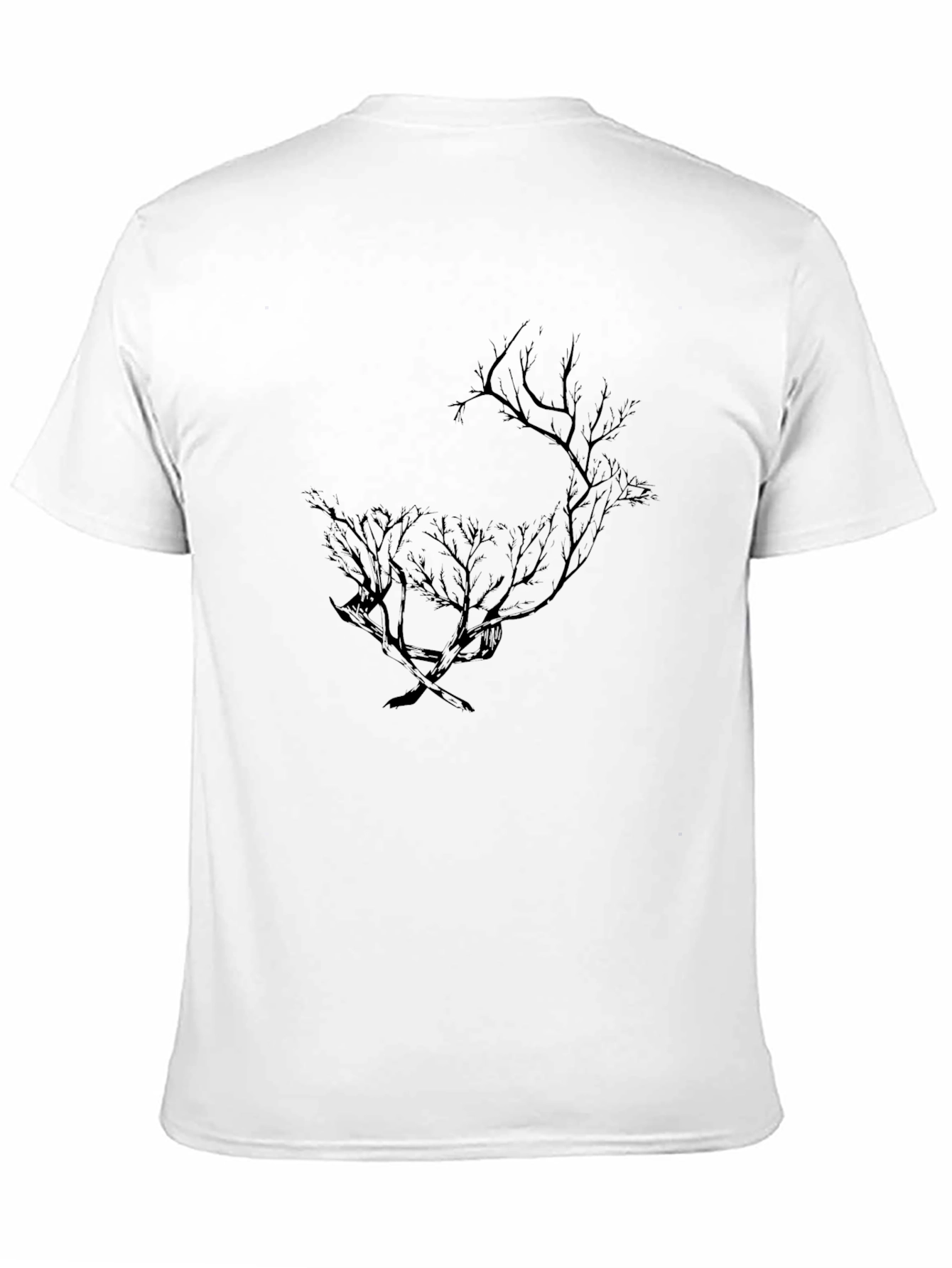 Black Men's Black Tree Silhouette Graphic Tee view 11