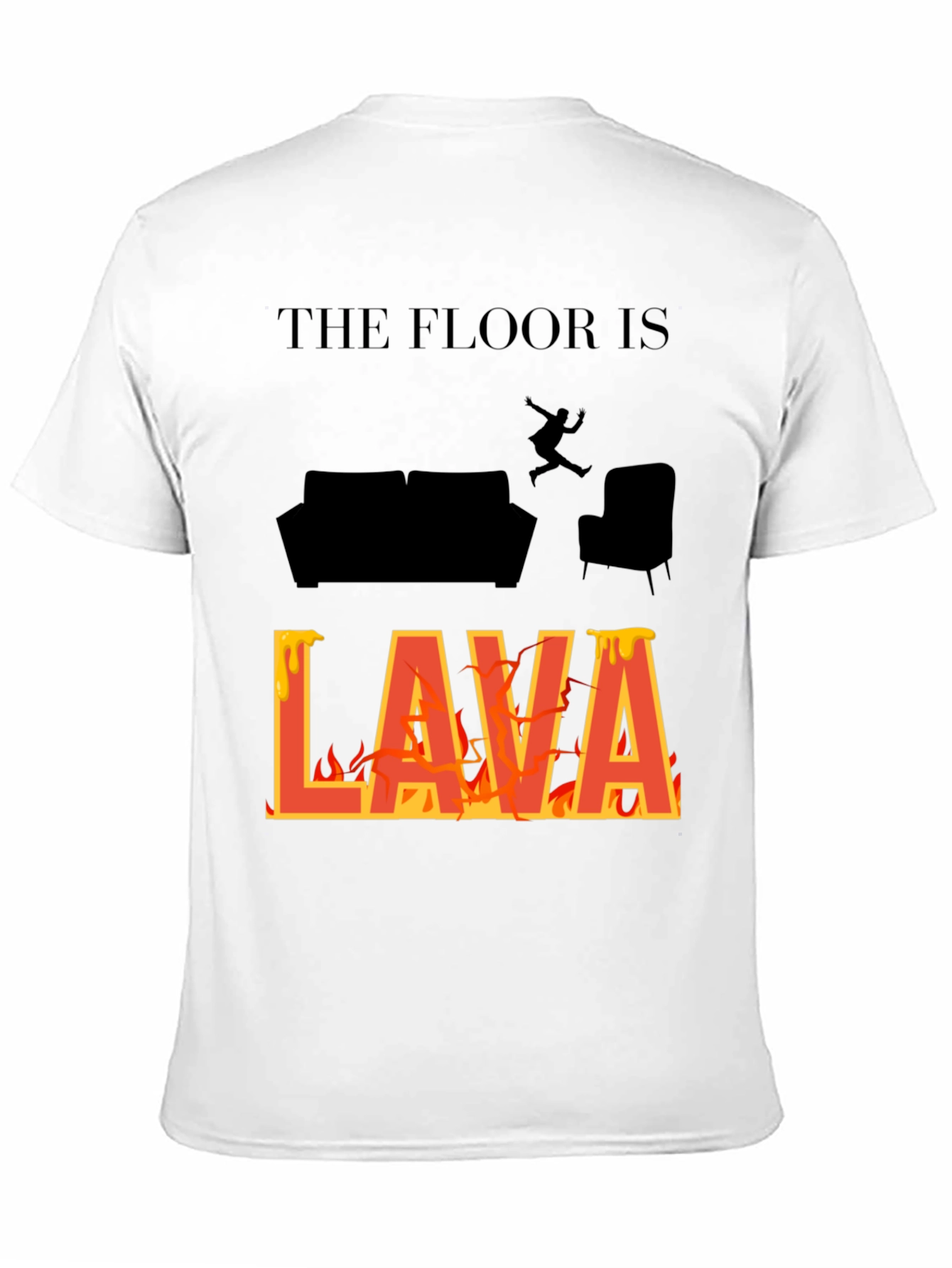 Black The Floor Is Lava T-Shirt Novelty Game Tee view 11