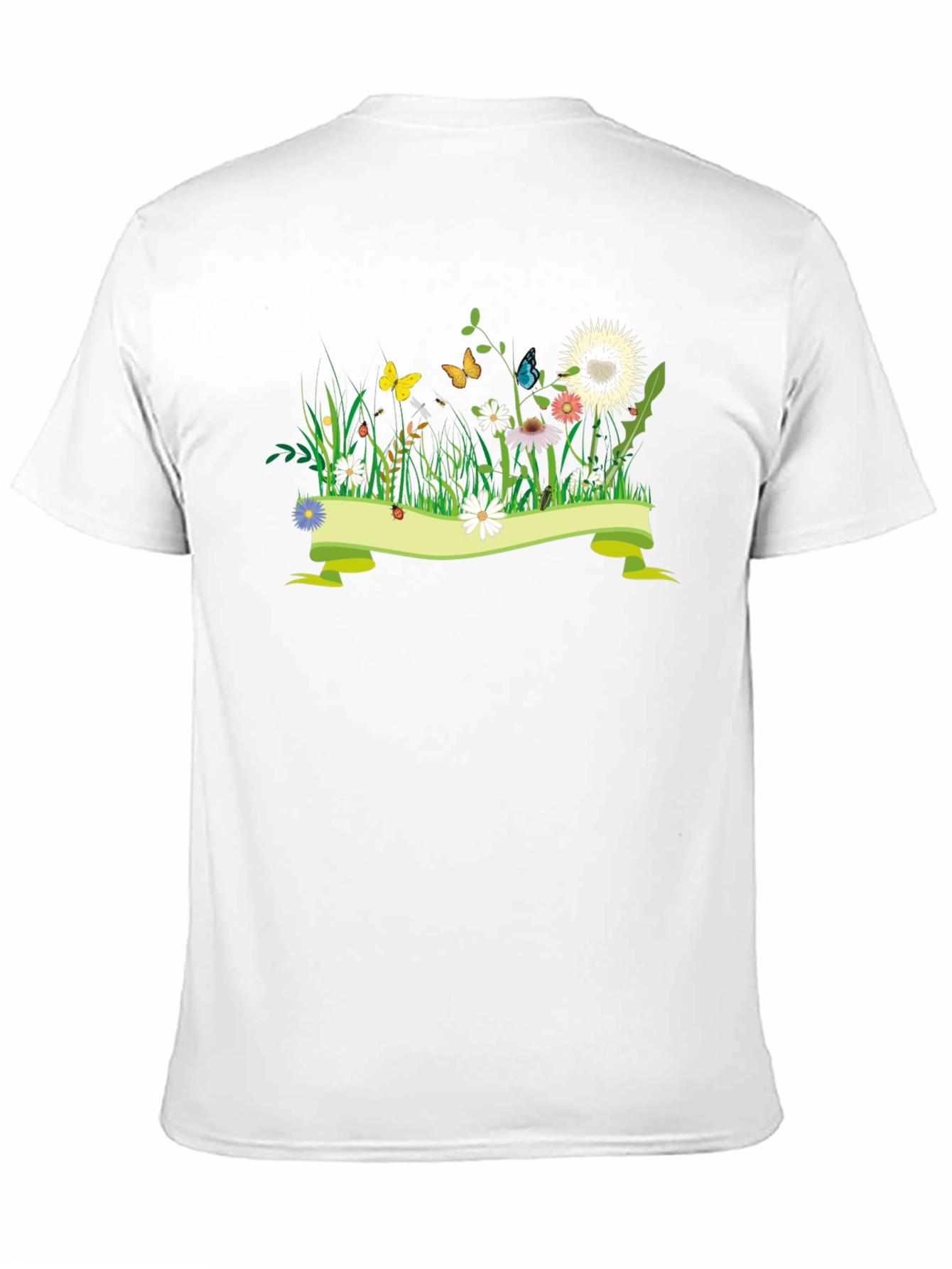 Black Nature Meadow Graphic Black Tee view 11