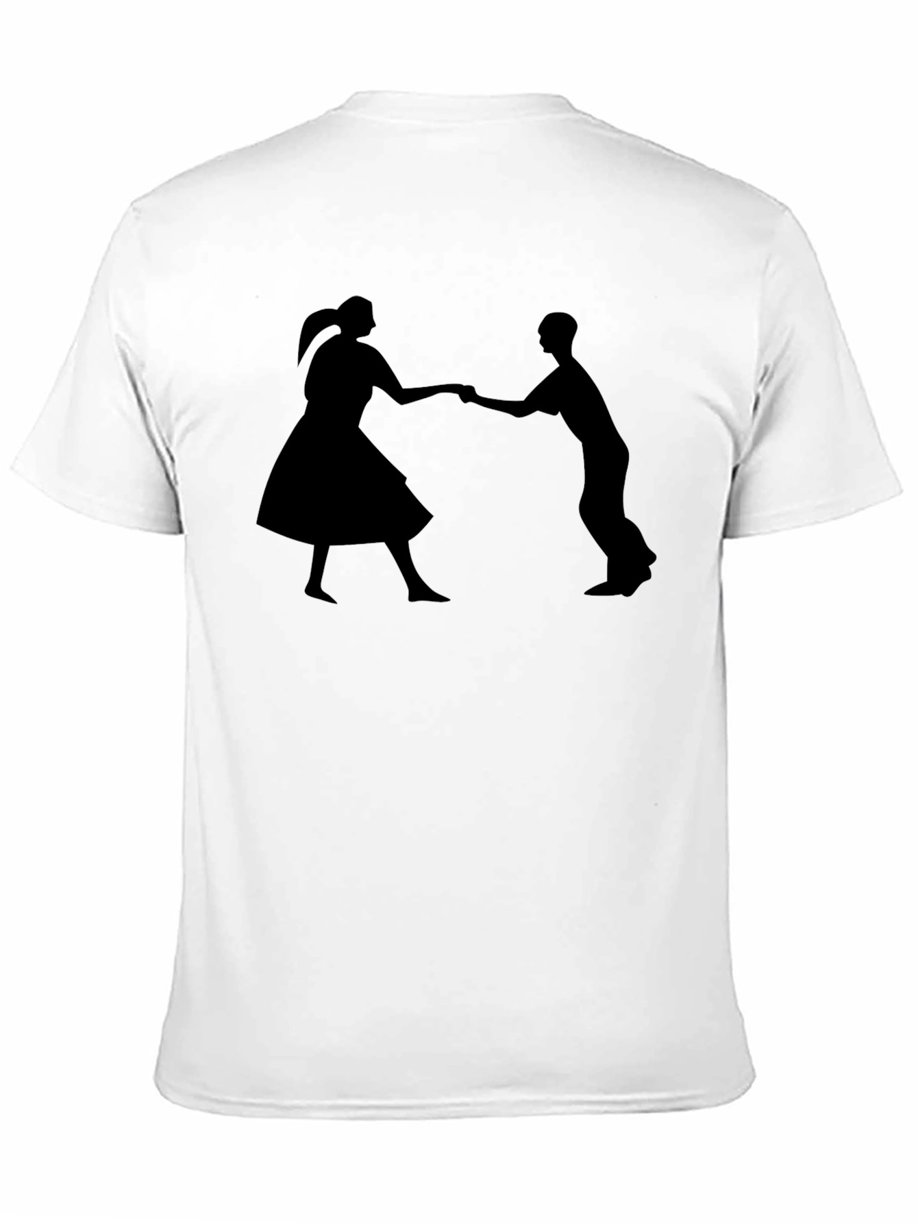 Black Swing Dance Silhouette Black T-Shirt view 11