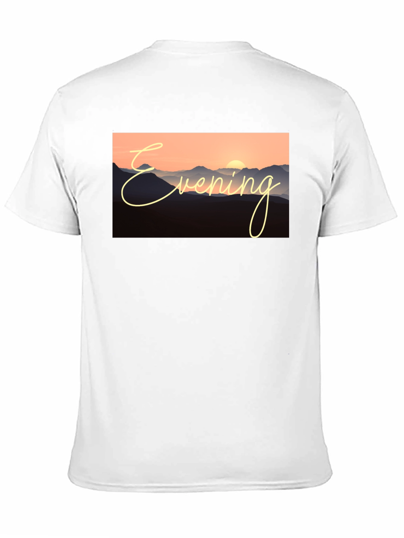 Black Evening Mountain Sunset Black T-Shirt view 11