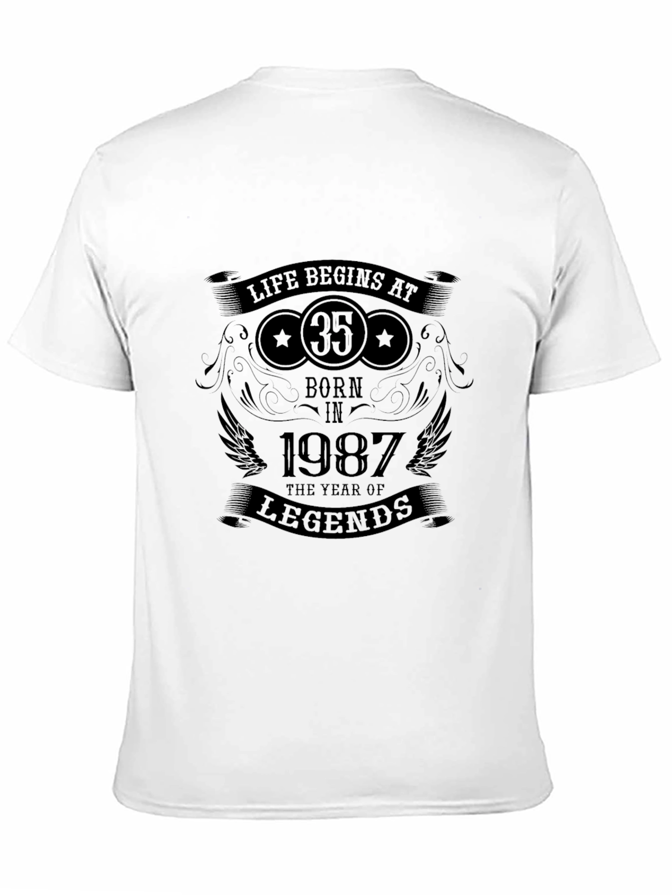 Black Life Begins at 35 Born in 1987 T-Shirt view 11