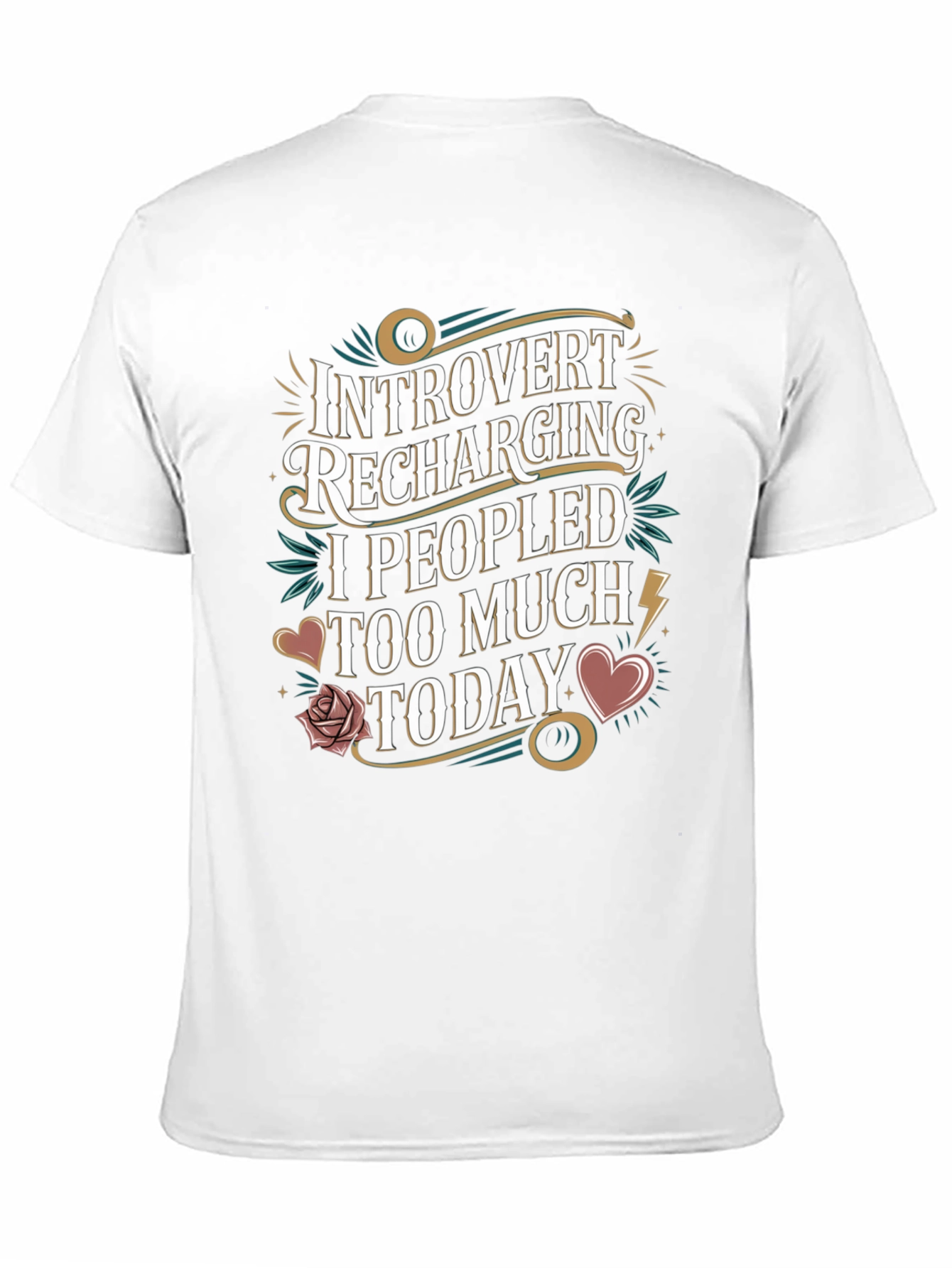 Black Introvert Recharging Graphic T-Shirt view 11