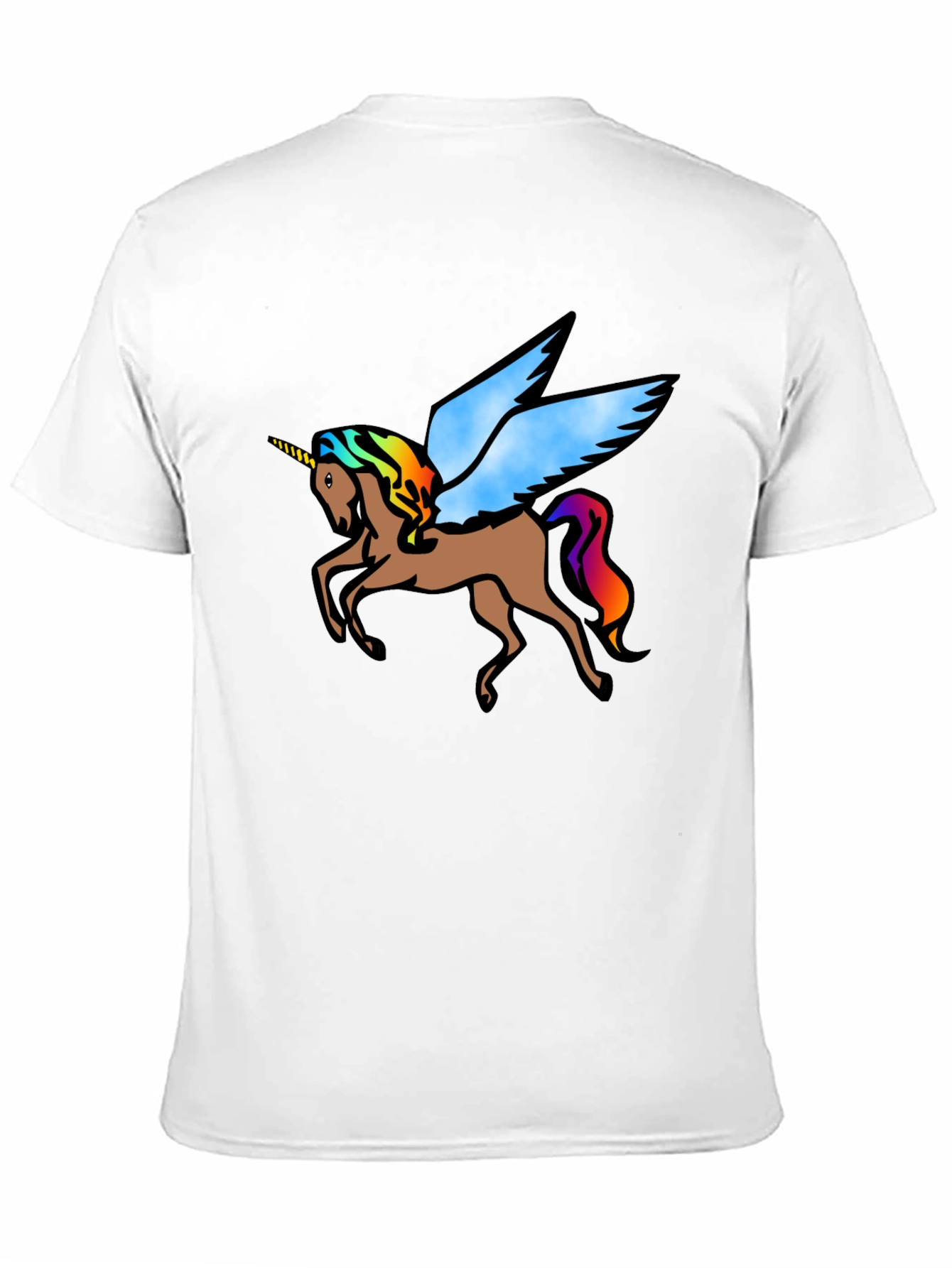 Black Unicorn Pegasus Graphic Tee - Black Cotton T-Shirt view 11
