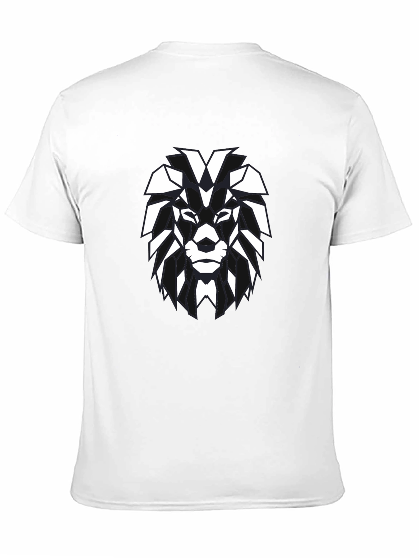 Black Geometric Lion Graphic Black T-Shirt view 11