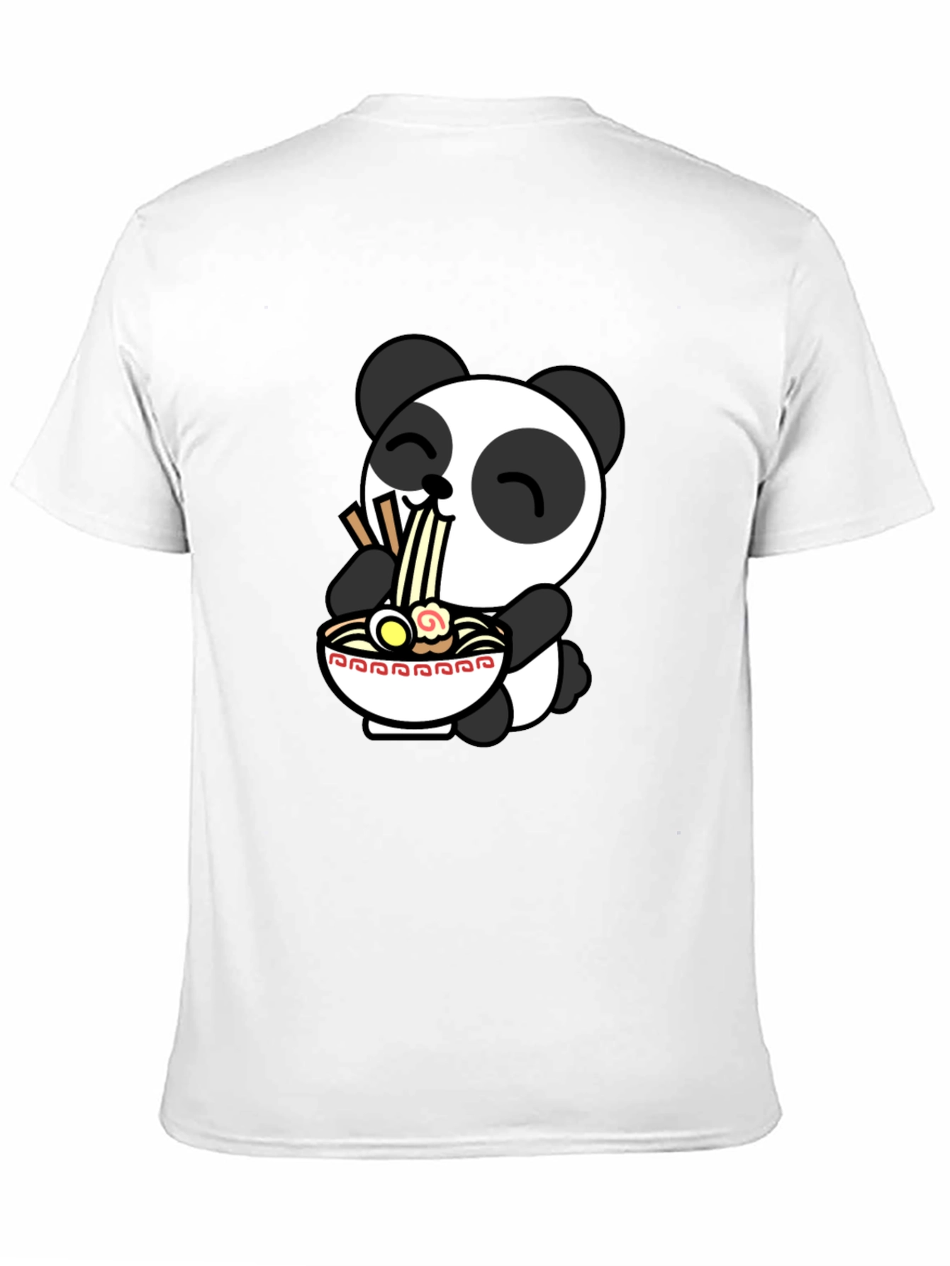 Cute Panda Ramen T-Shirt - Black - 11