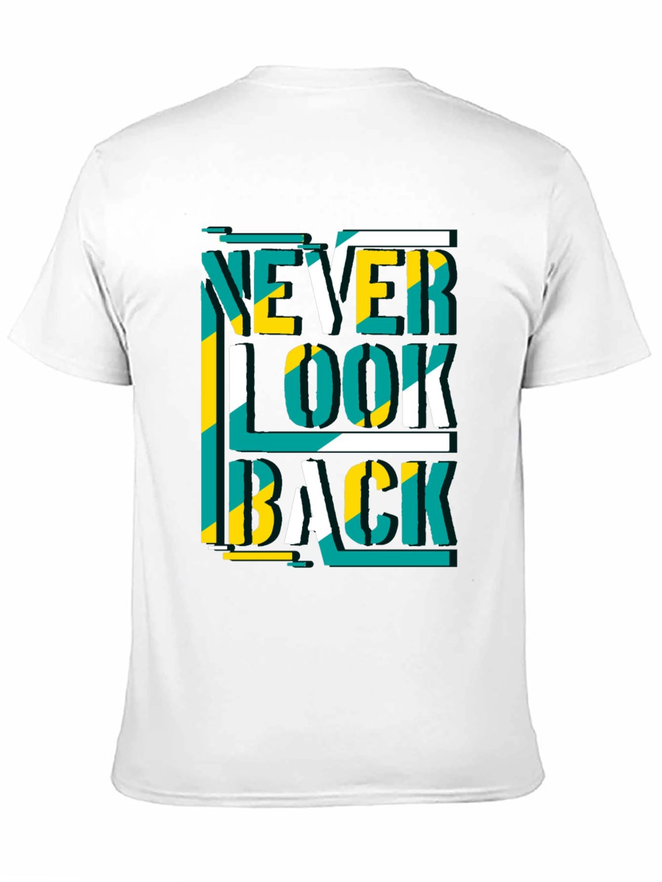 Black Never Look Back Graphic Print Black Tee view 11