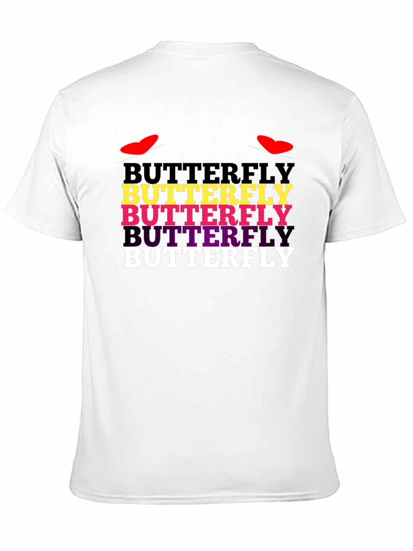 Black Butterfly Text Graphic Tee - Trendy Casual T-Shirt view 11