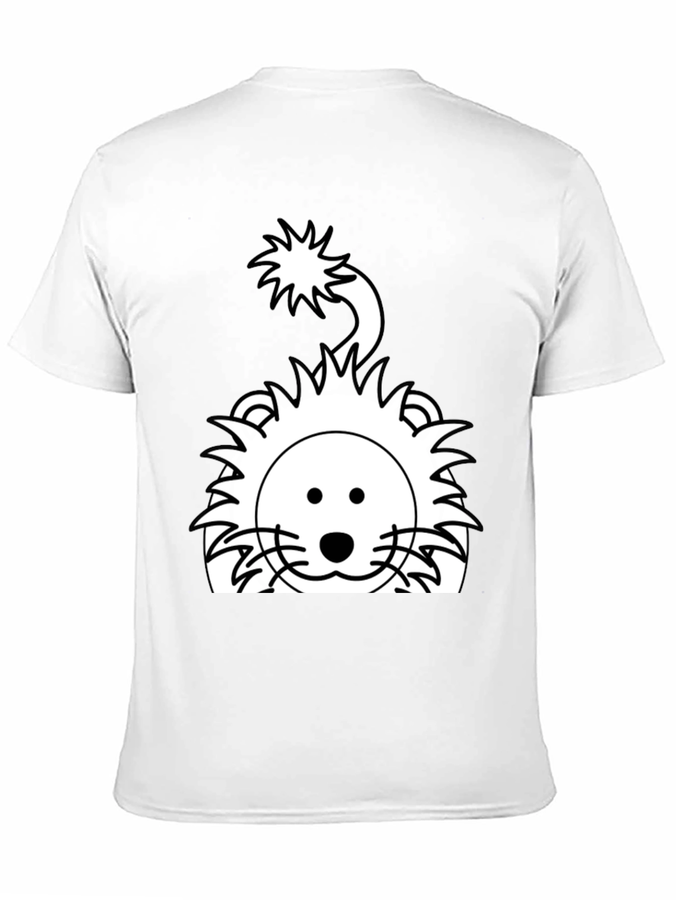 Black Cartoon Lion Graphic Tee - Black view 11