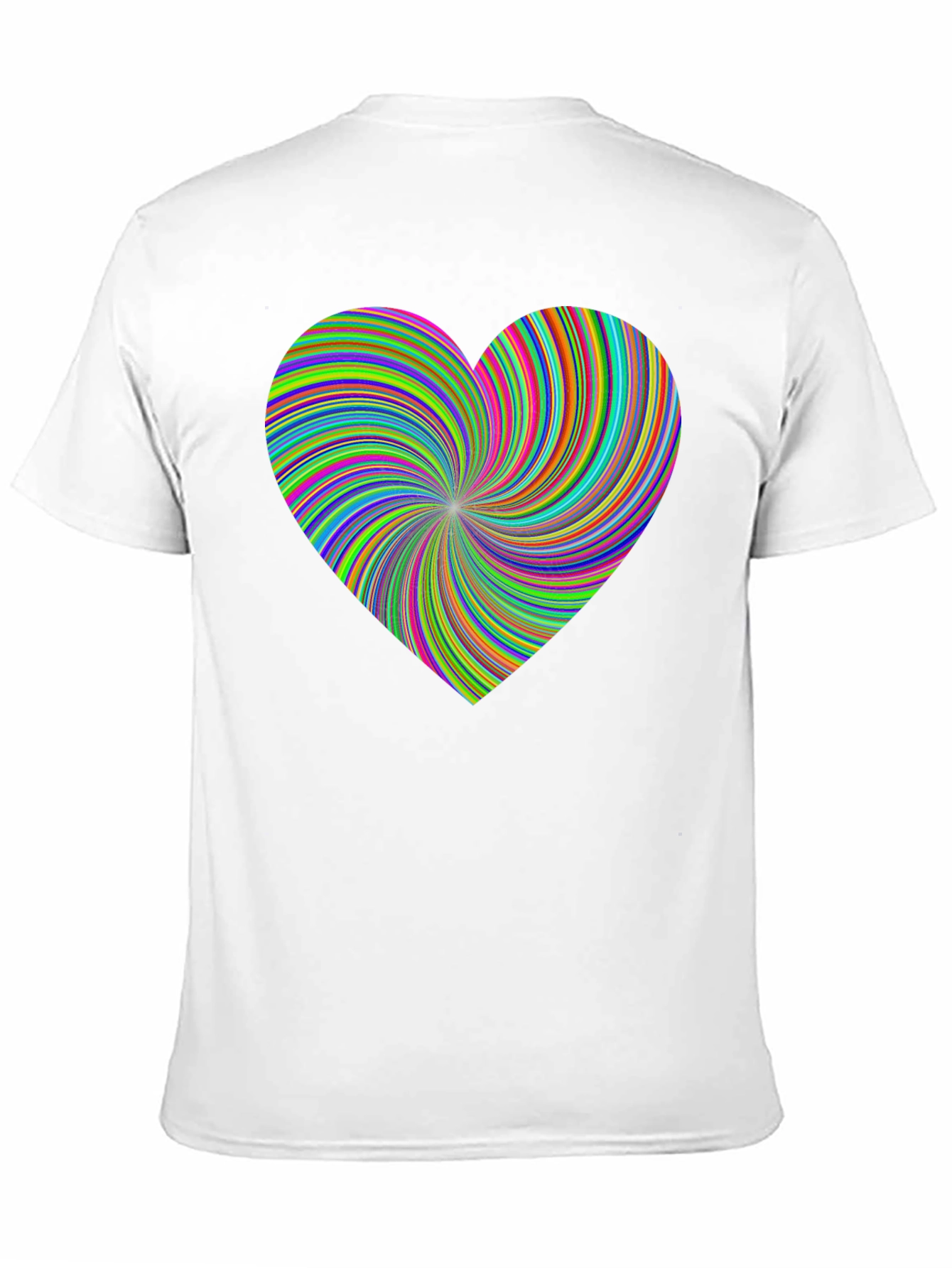 Black Vibrant Swirl Heart Black T-Shirt - Modern Artistic Tee view 11