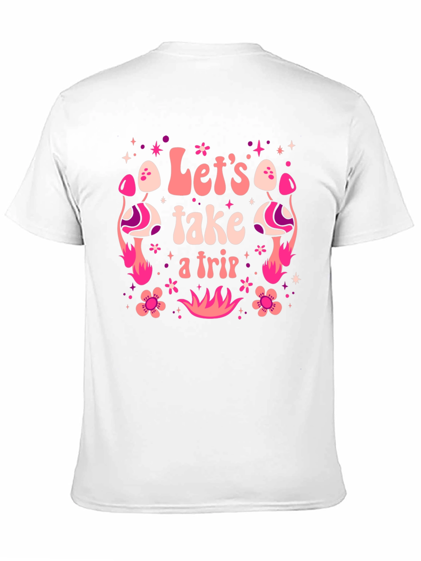 Black Let's Take A Trip Graphic Tee - Retro Psychedelic Design view 11