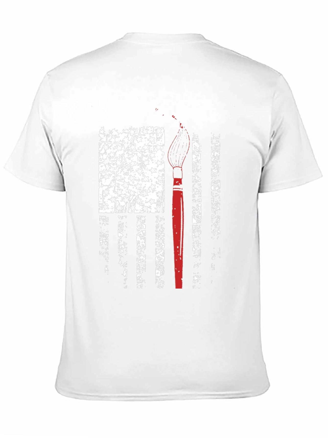 Black Patriotic Artist T-Shirt - American Flag Paintbrush Design view 11
