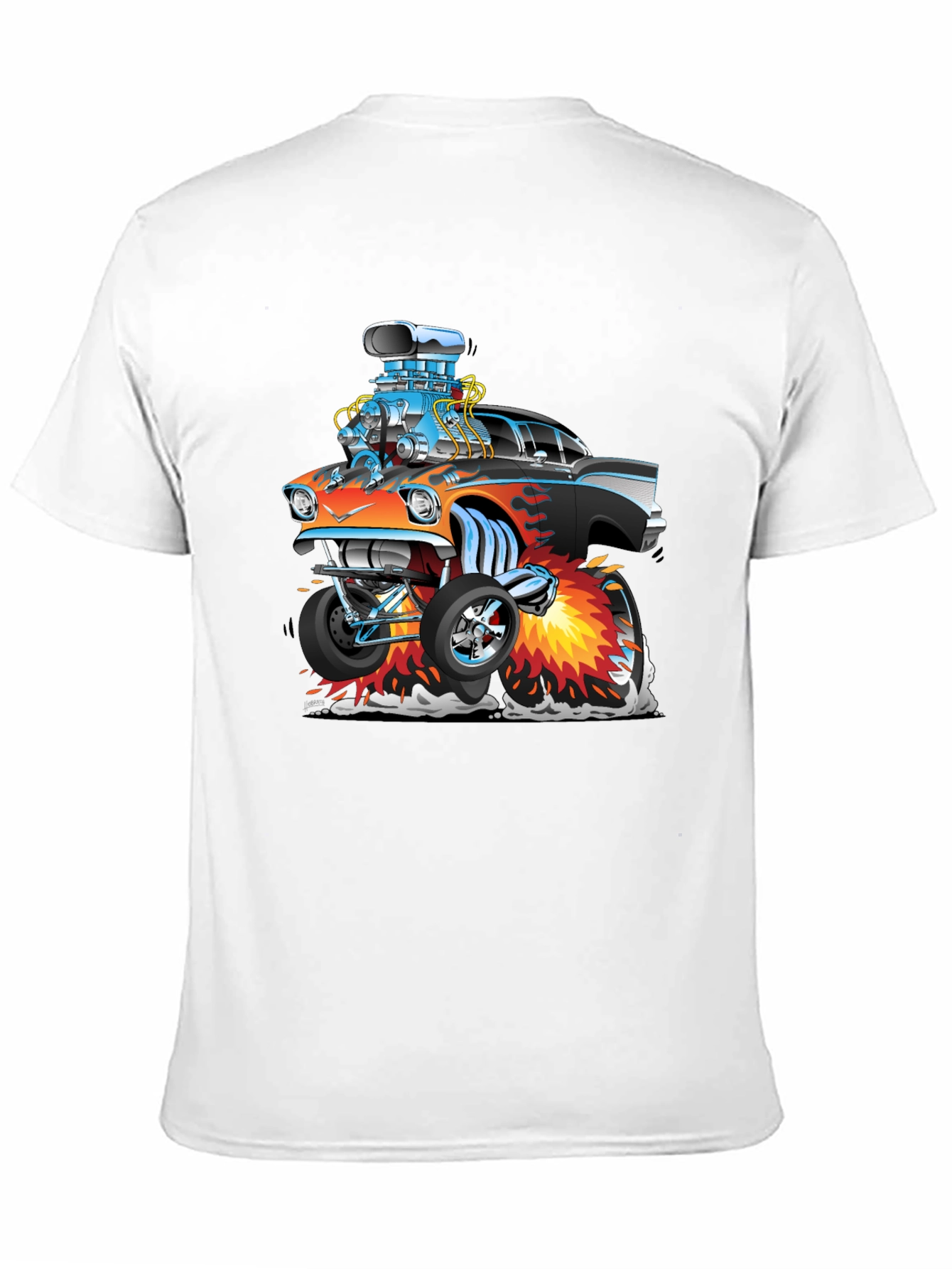 Black Cartoon Hot Rod T-Shirt - Black view 11