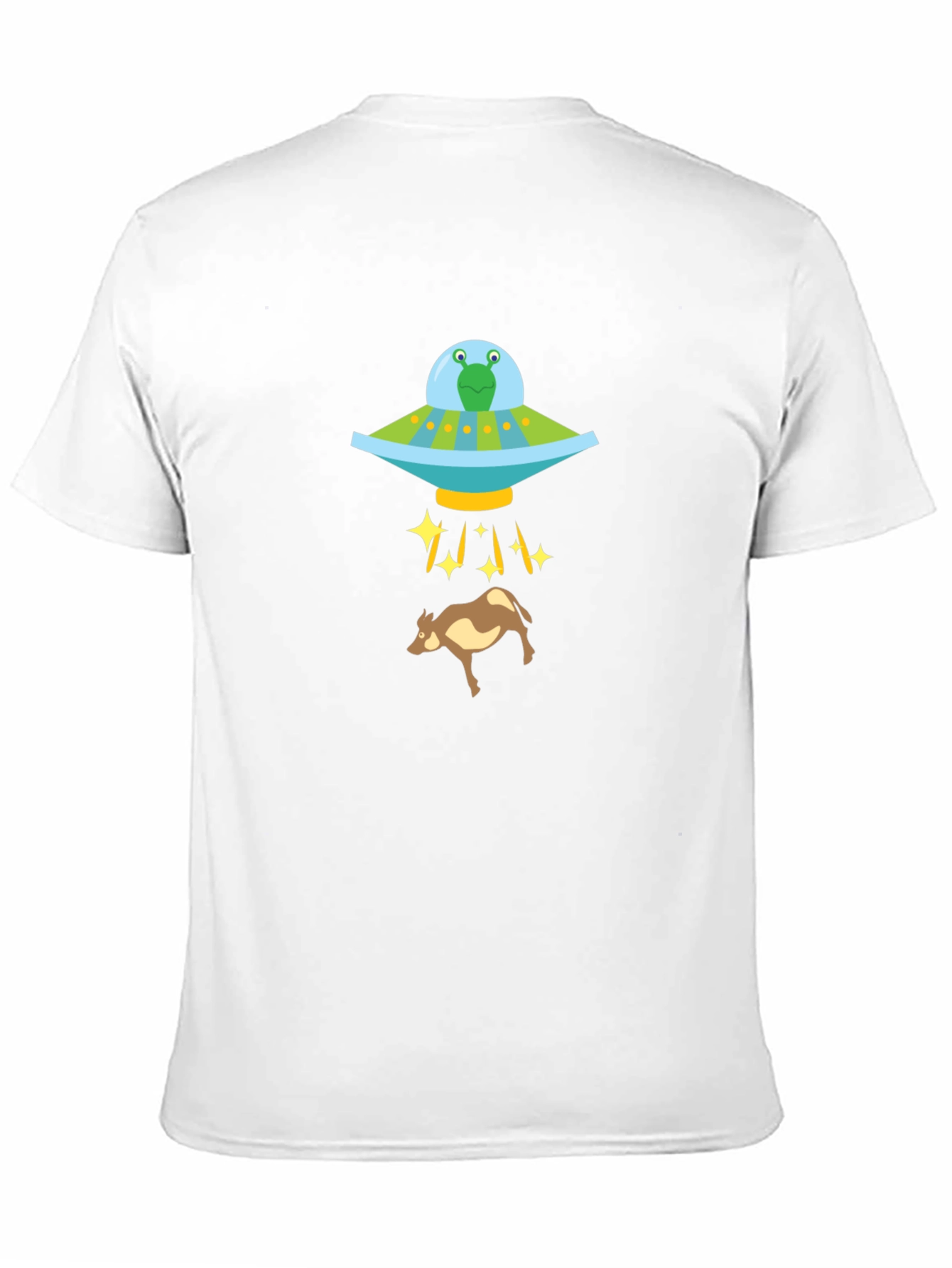 Black Alien Abduction Graphic Tee - Cow UFO Shirt view 11