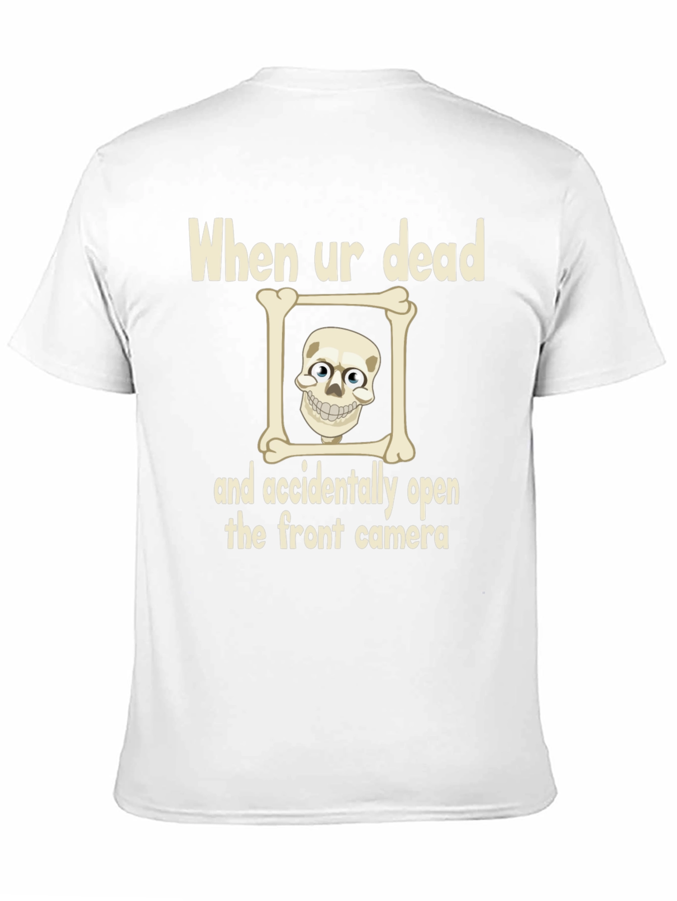 Black Humorous Skeleton T-Shirt - "When Ur Dead" Design view 11