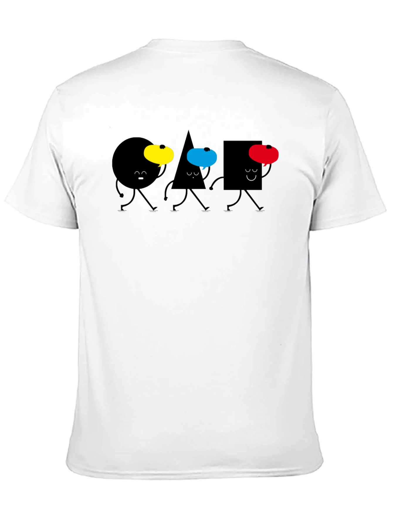 Black Shapes Walking T-Shirt - Black view 11