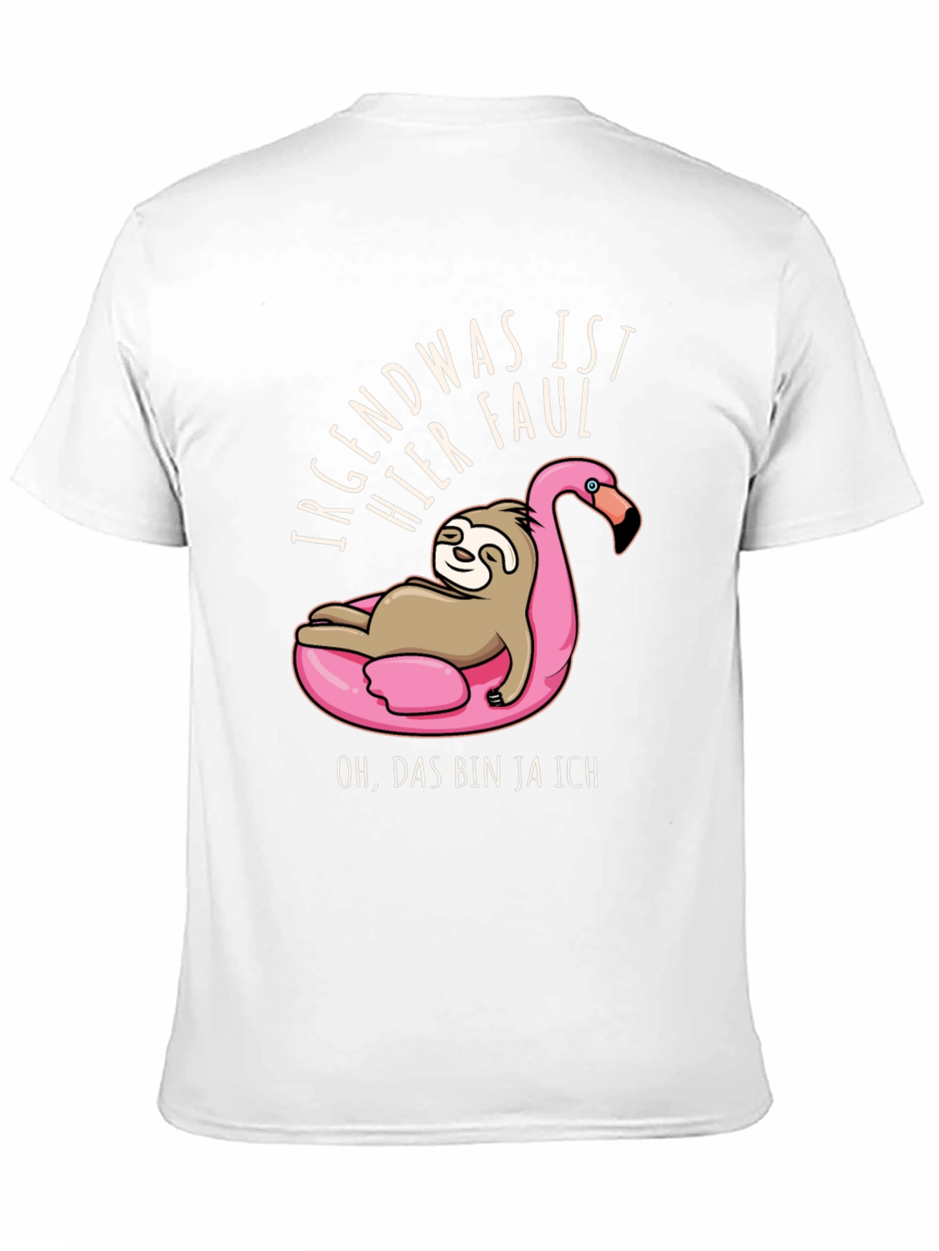 Black Lazy Sloth Flamingo Pool Float Graphic T-Shirt view 11