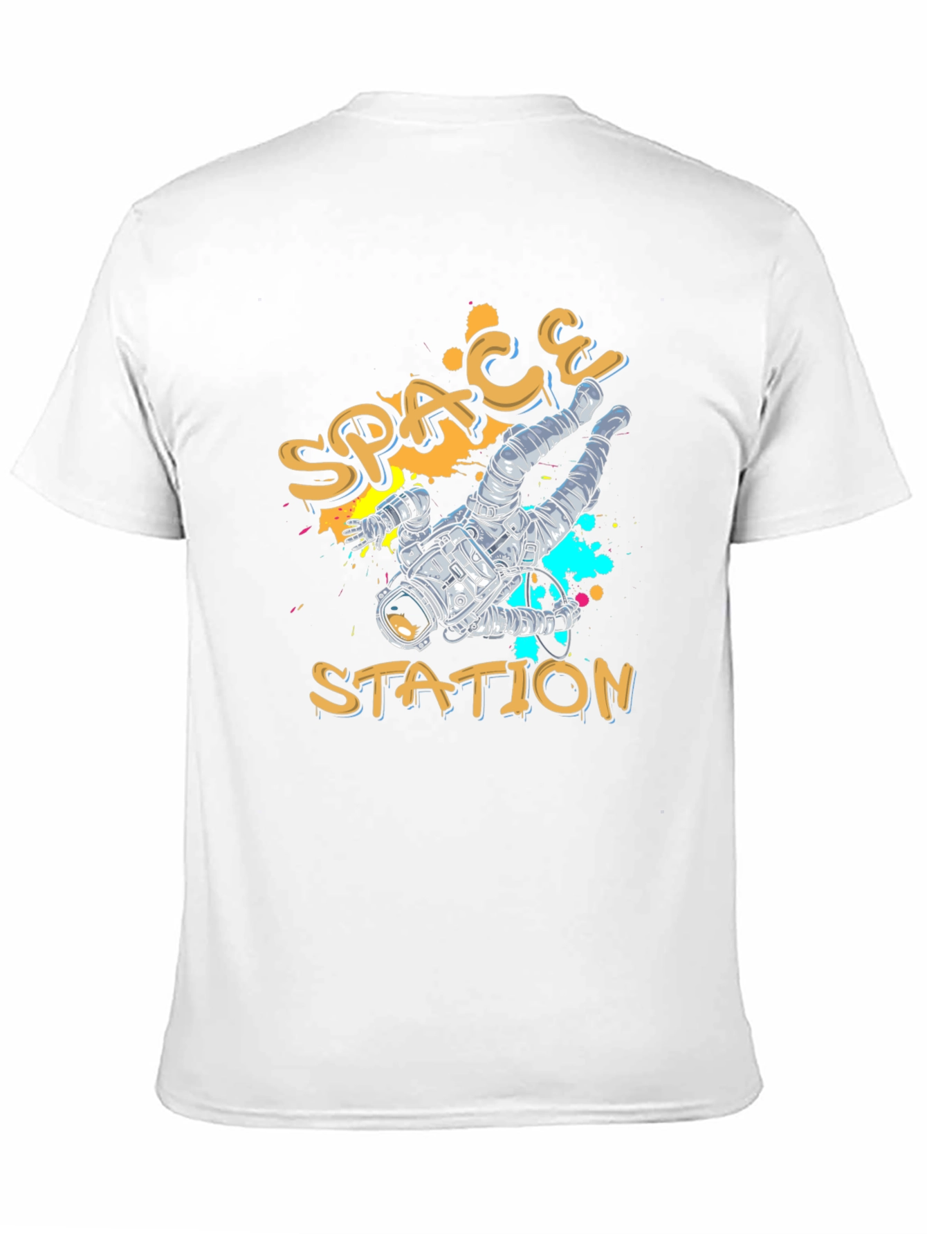 Black Space Station Graphic T-Shirt view 11