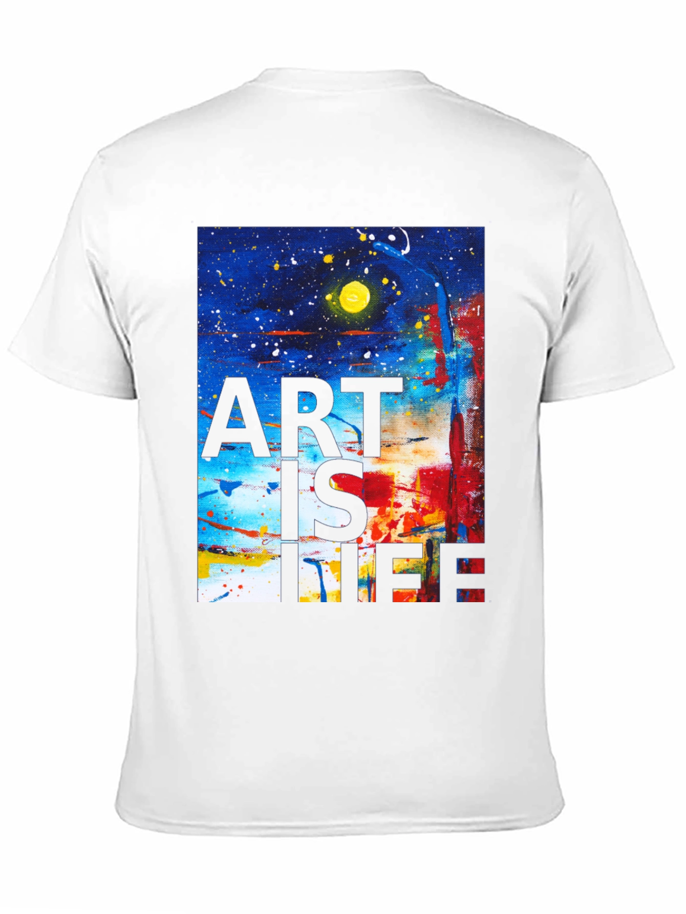 Black Abstract Art is Life Graphic Tee view 11