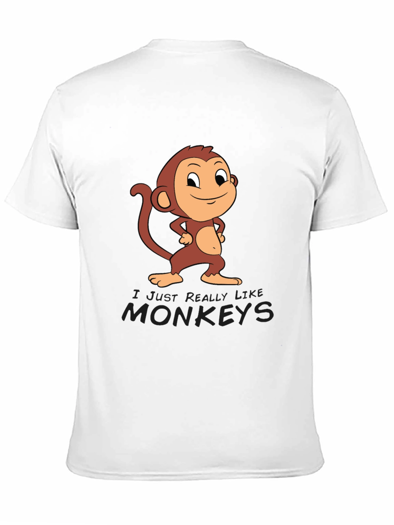 Black Monkey Cartoon Graphic Black Tee view 11