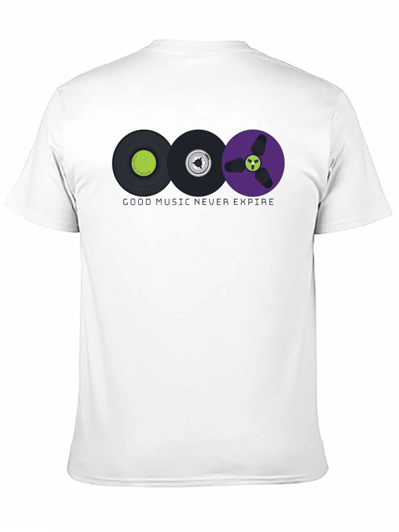 Black Vintage Music T-Shirt - "Good Music Never Expire" view 11
