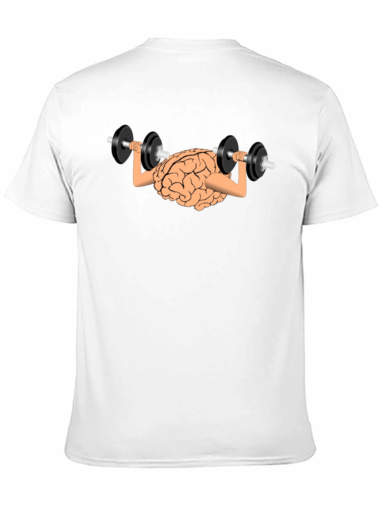Black Brain Lifting Dumbbells Black T-Shirt view 11