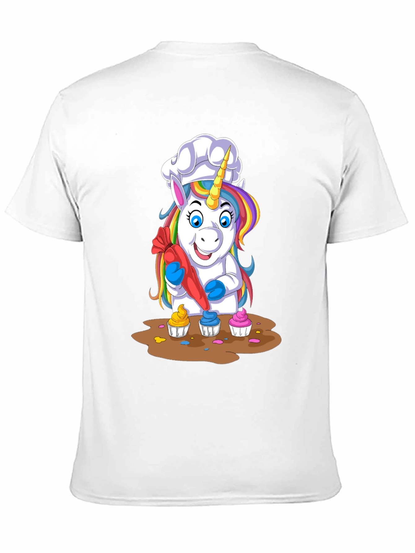 Black Unicorn Chef Cupcake T-Shirt view 11