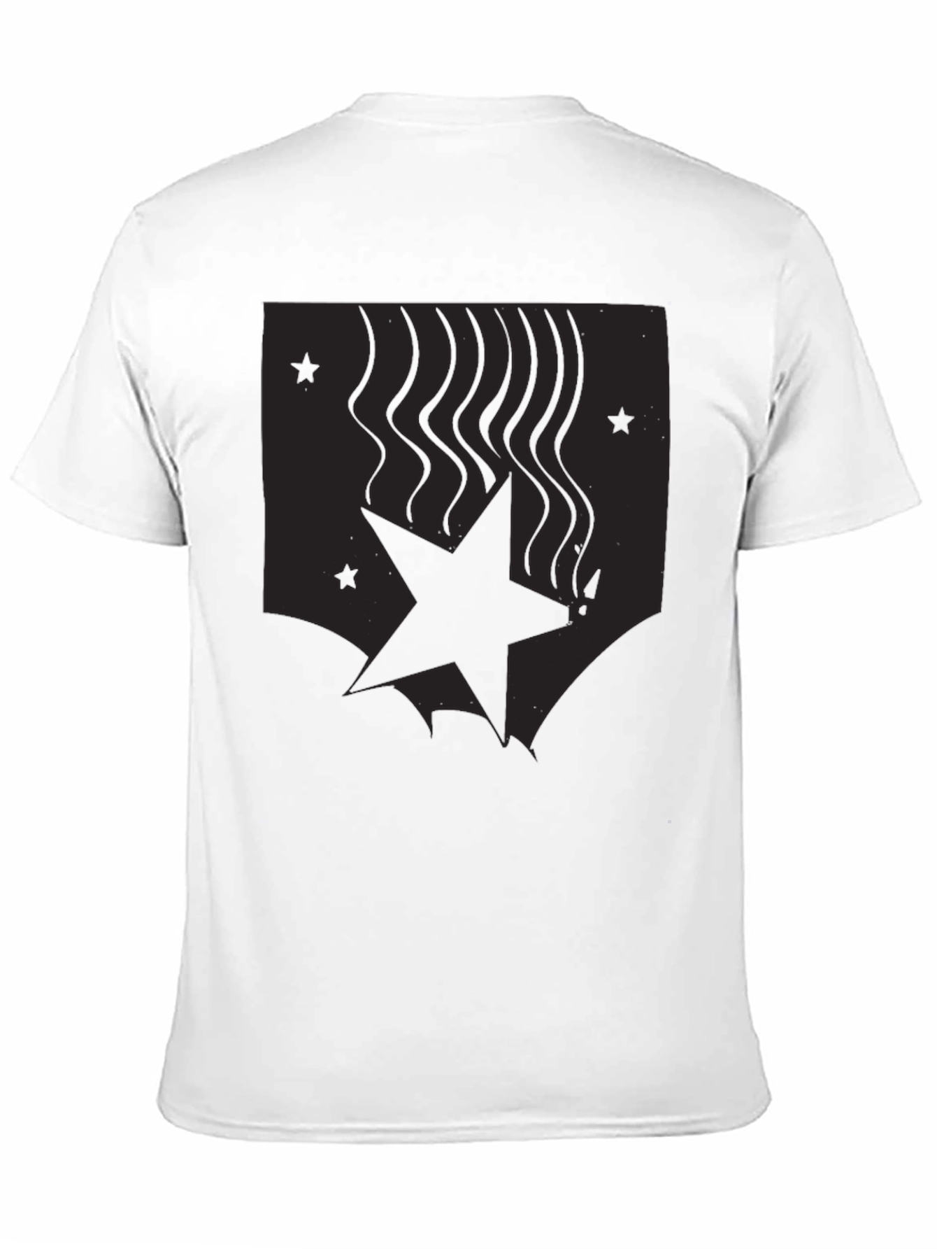 Black Men's Black Graphic Tee - Star Design view 11