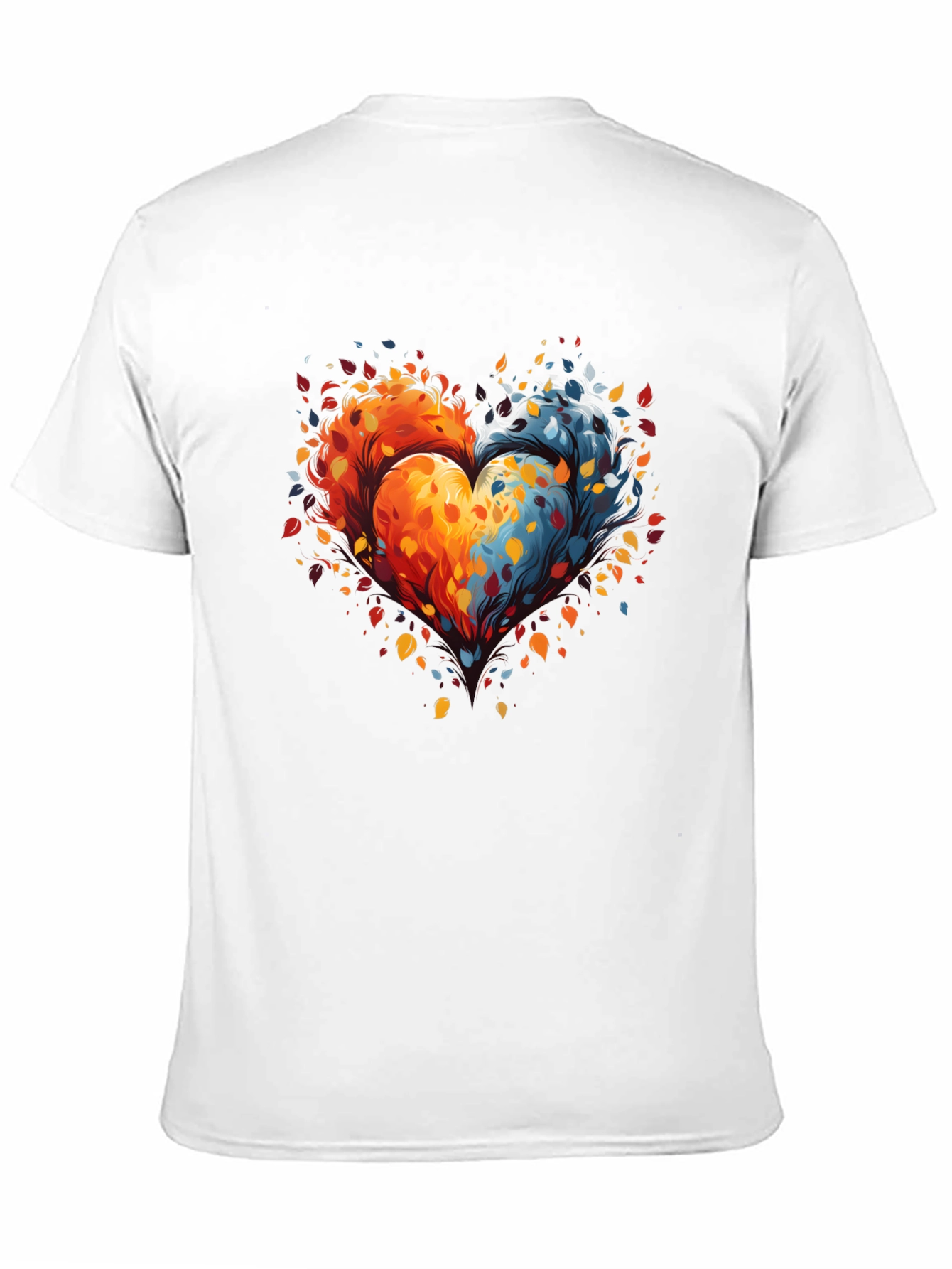Black Nature Heart Graphic Tee - Trendy Unisex T-Shirt view 11