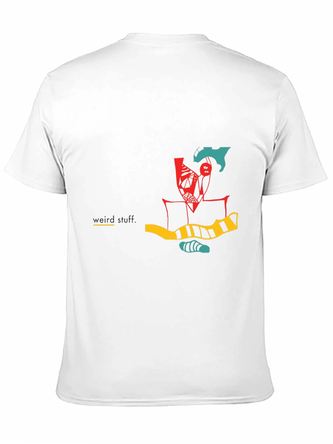 Black Abstract Graphic Tee - Weird Stuff Black T-Shirt view 11