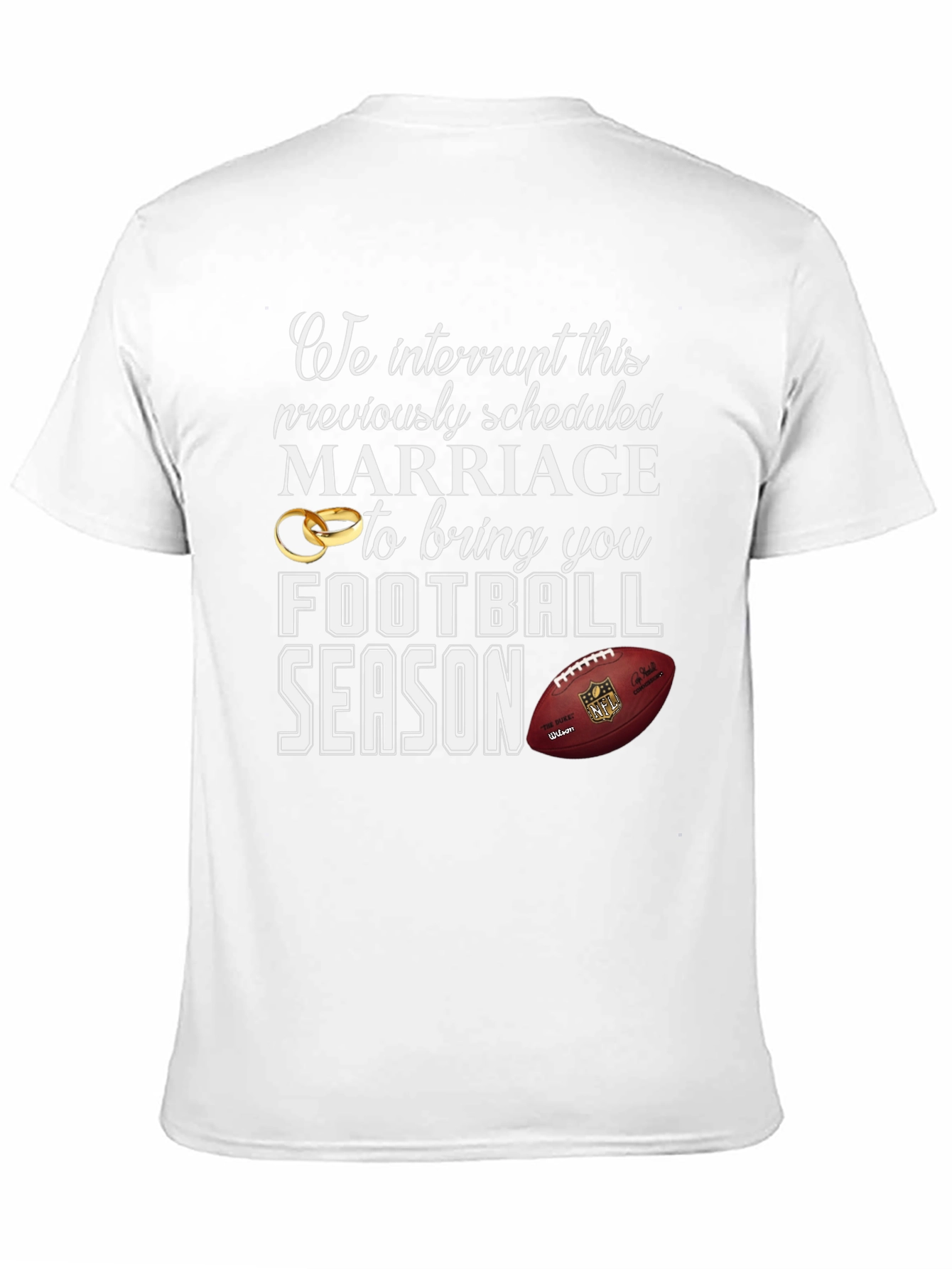Black Funny Football Season Marriage T-Shirt view 11