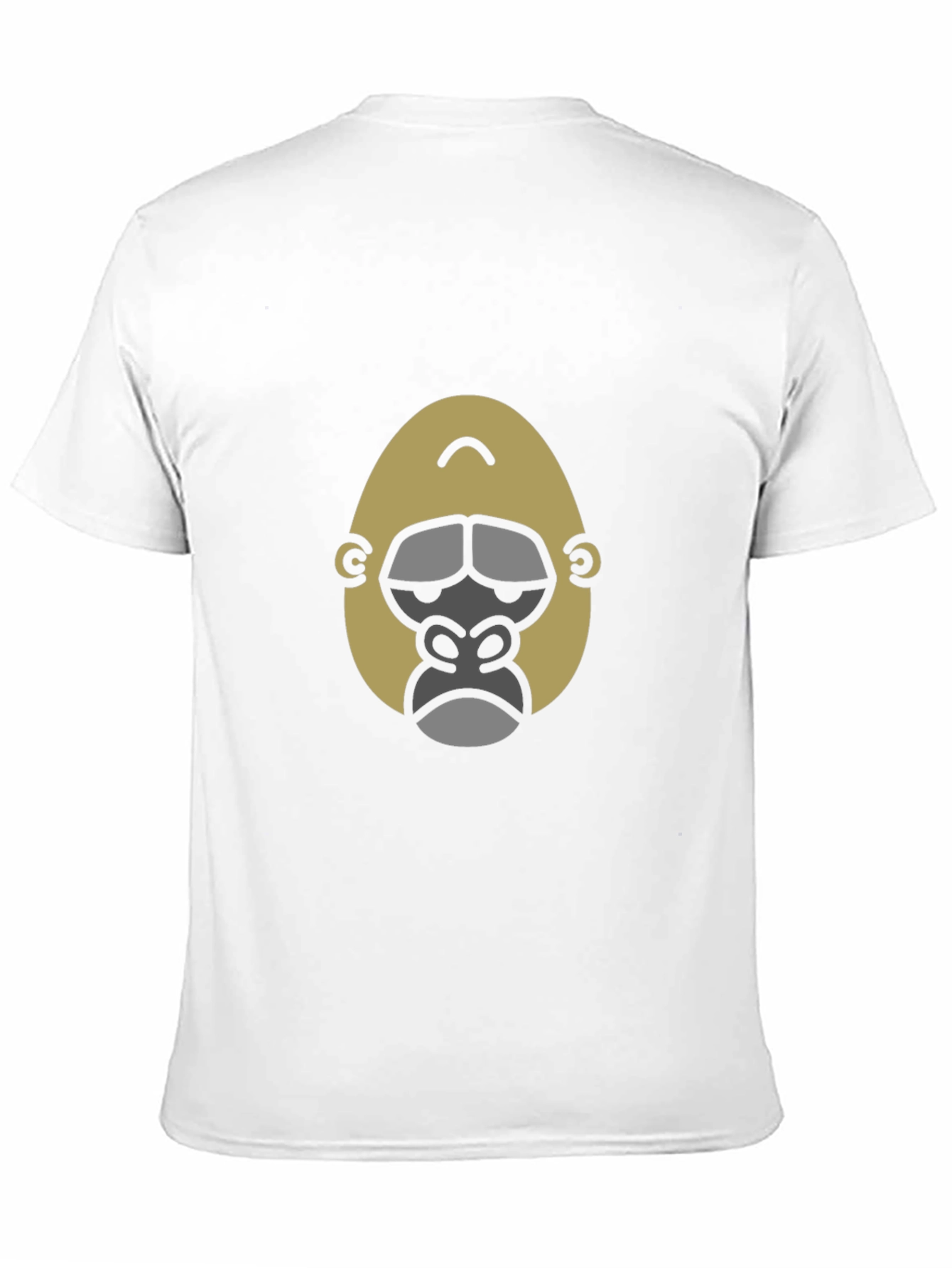 Black Cool Gorilla Face Graphic Print Black T-Shirt view 11