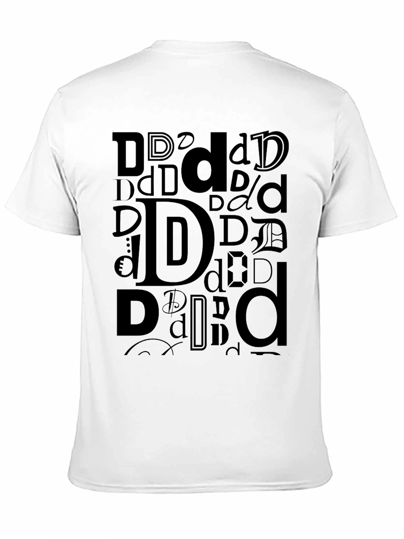 Black Letter Print Crew Neck Short Sleeve T-Shirt - Black view 11