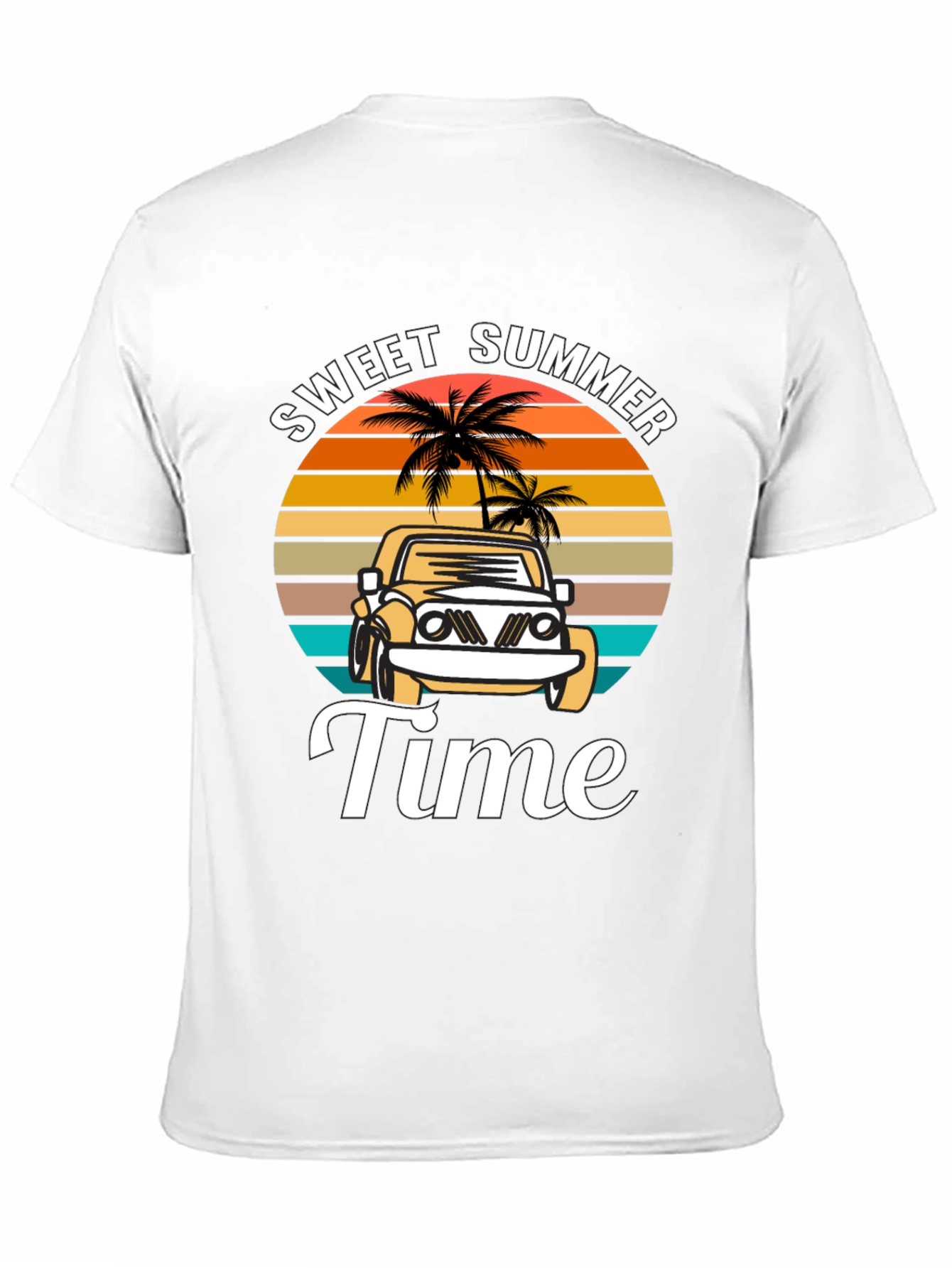 Black Sweet Summer Time Black Graphic T-Shirt view 11