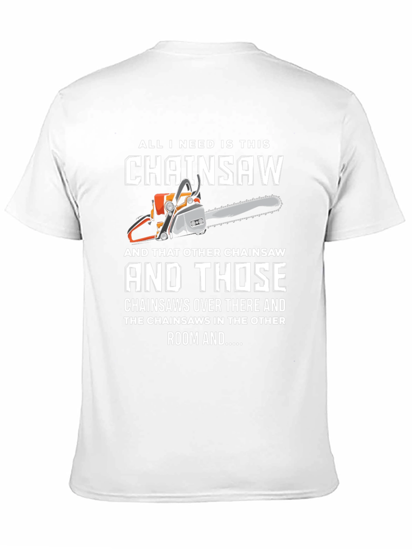 Black Funny Chainsaw T-Shirt view 11
