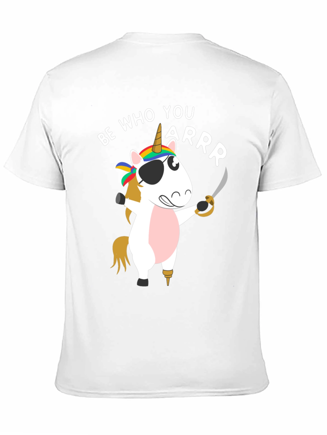 Black Be Who You Arrr Unicorn Pirate Men's T-Shirt view 11