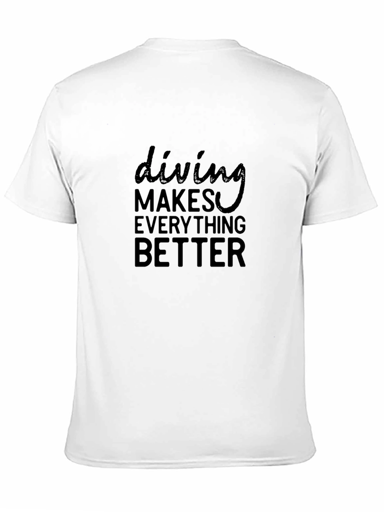 Black Diving Makes Everything Better Black T-Shirt view 11