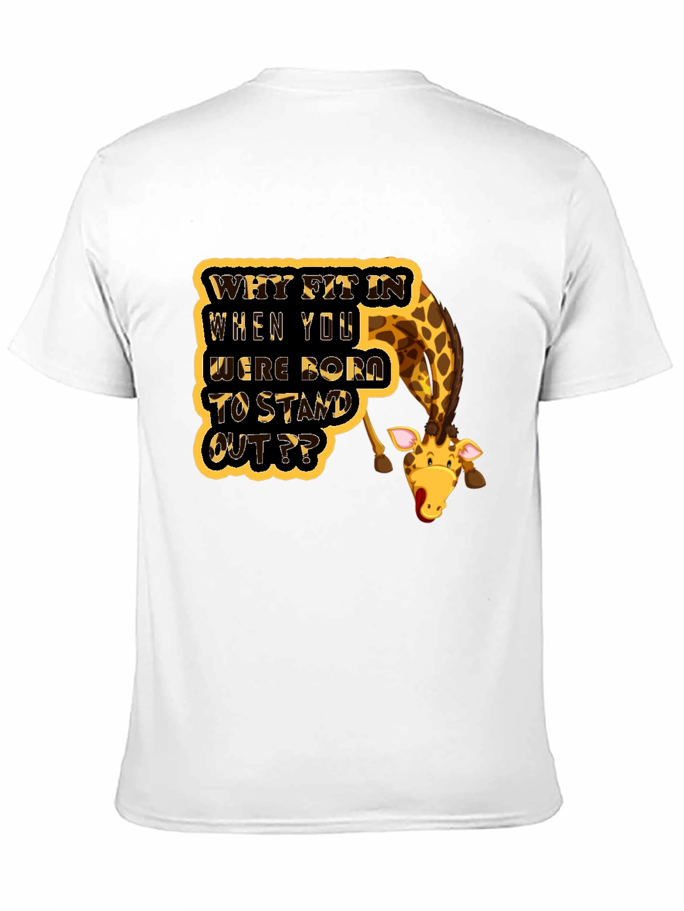 Black Stand Out Giraffe T-Shirt view 11
