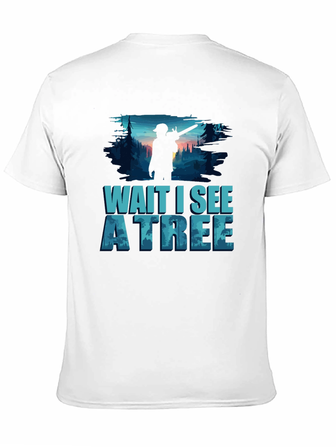 Black Wait I See A Tree Lumberjack T-Shirt view 11