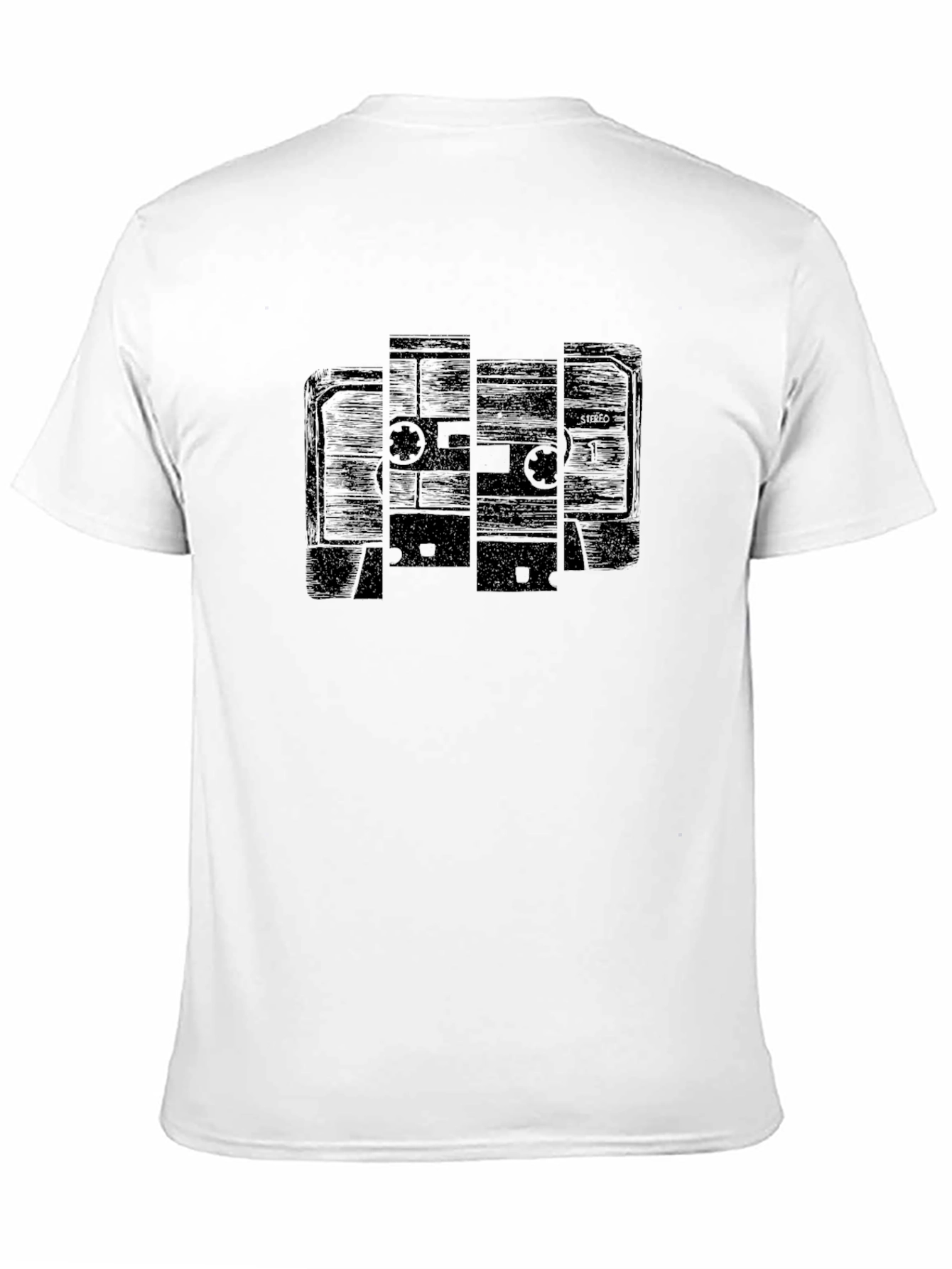 Retro Cassette Tape Graphic T-Shirt - Black - 11