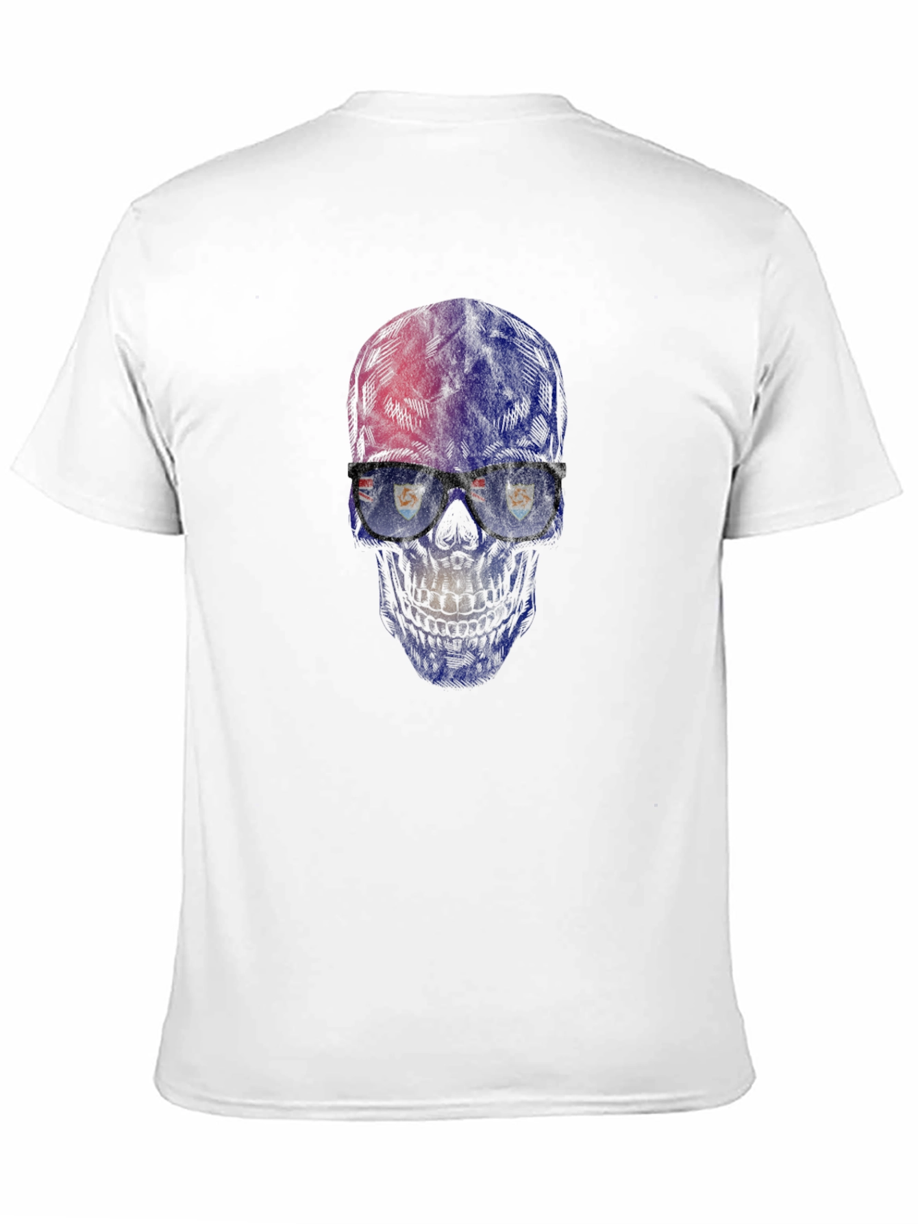 Black Skull with Glasses Graphic T-Shirt view 11