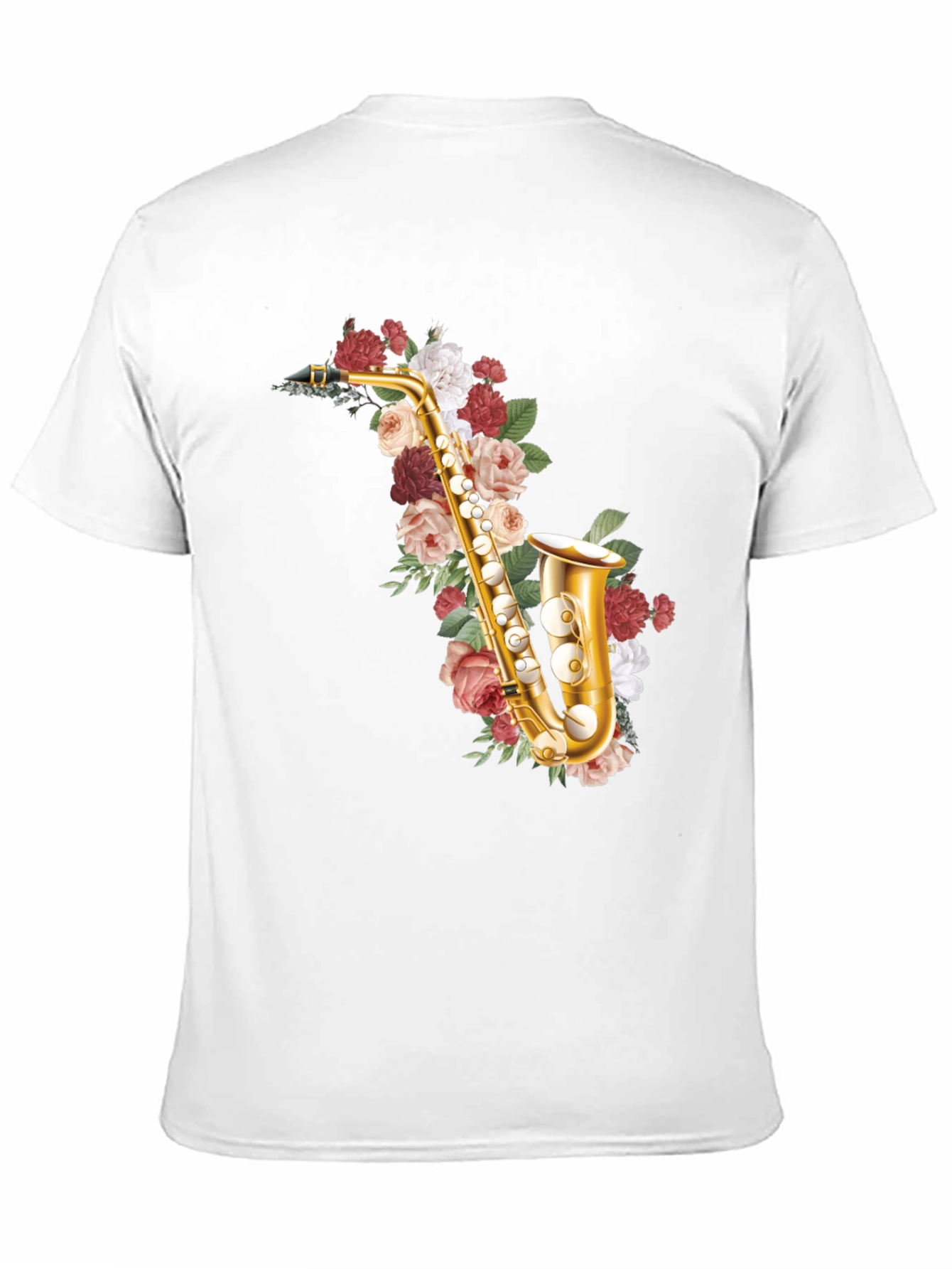 Black Floral Saxophone Graphic Tee view 11