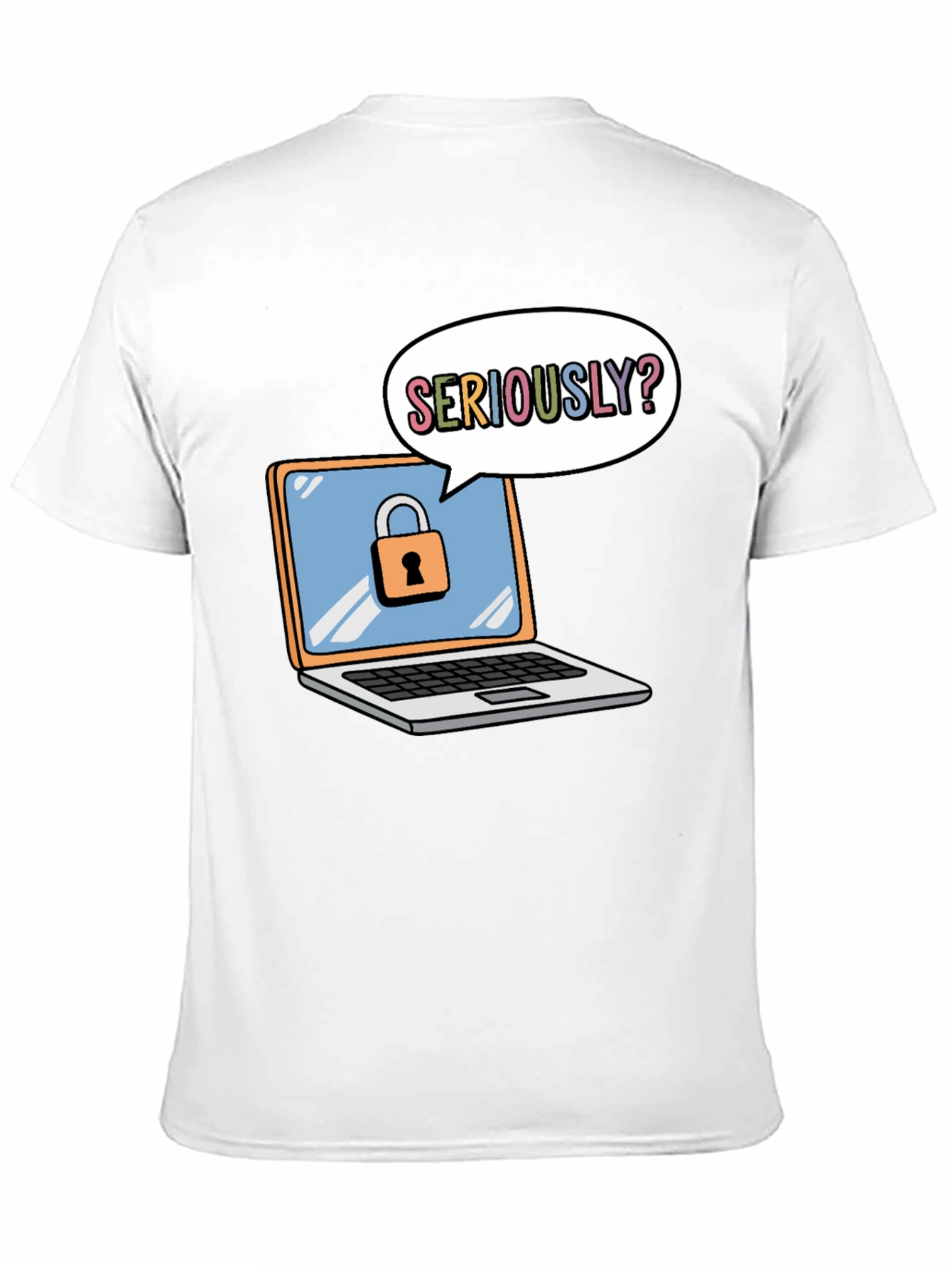 Black Funny Security Laptop T-Shirt view 11