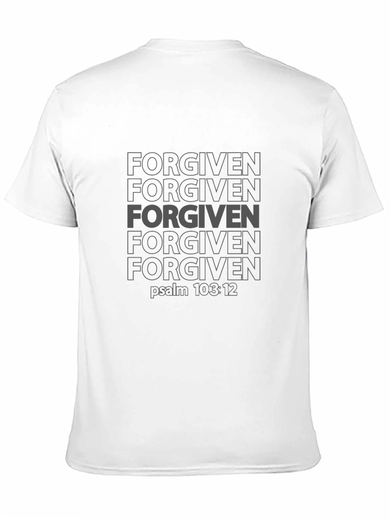Black Forgiven Psalm 103:12 Graphic Tee view 11