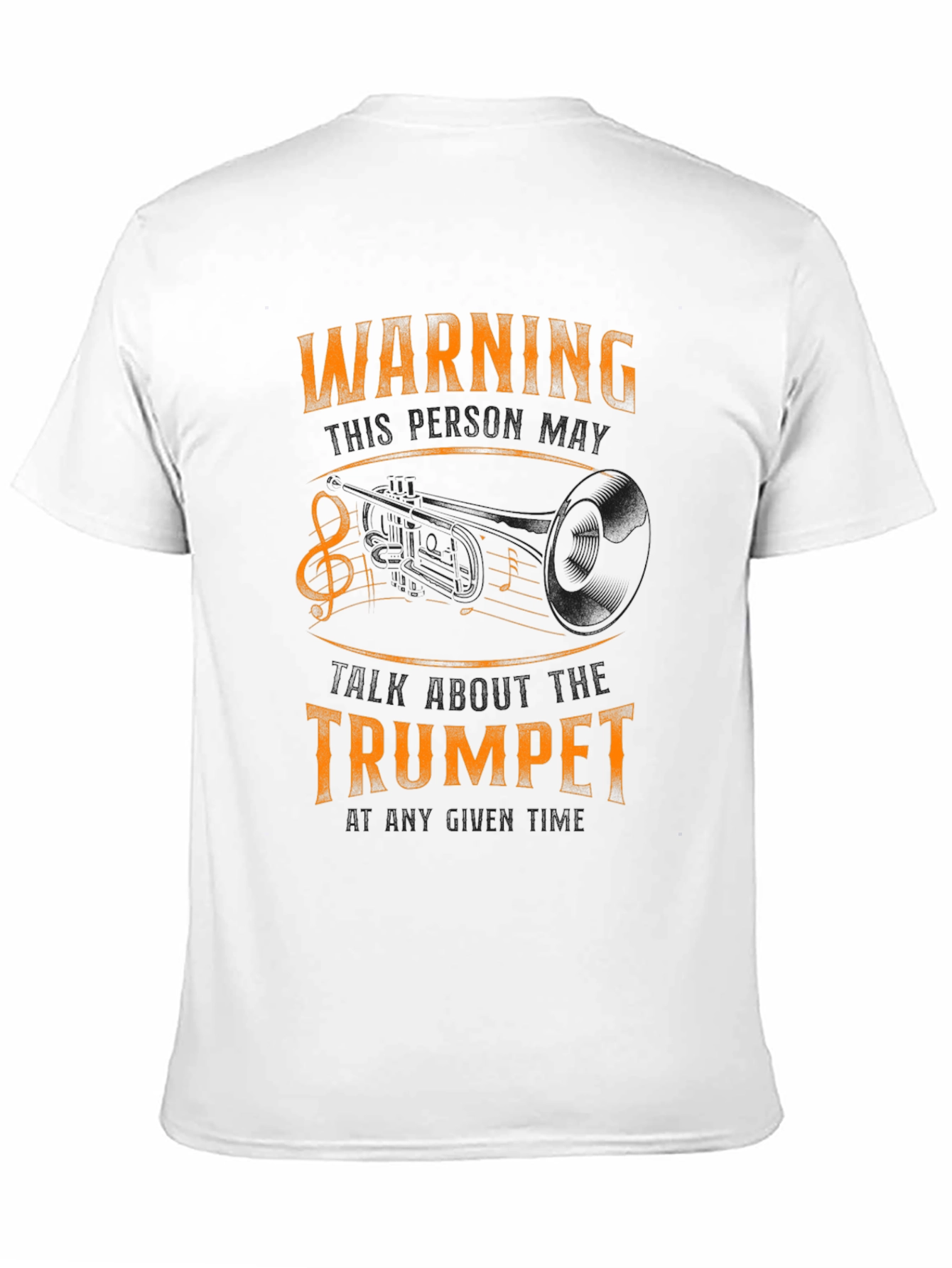 Black Warning May Spontaneously Talk About Trumpet - Black T-Shirt view 11