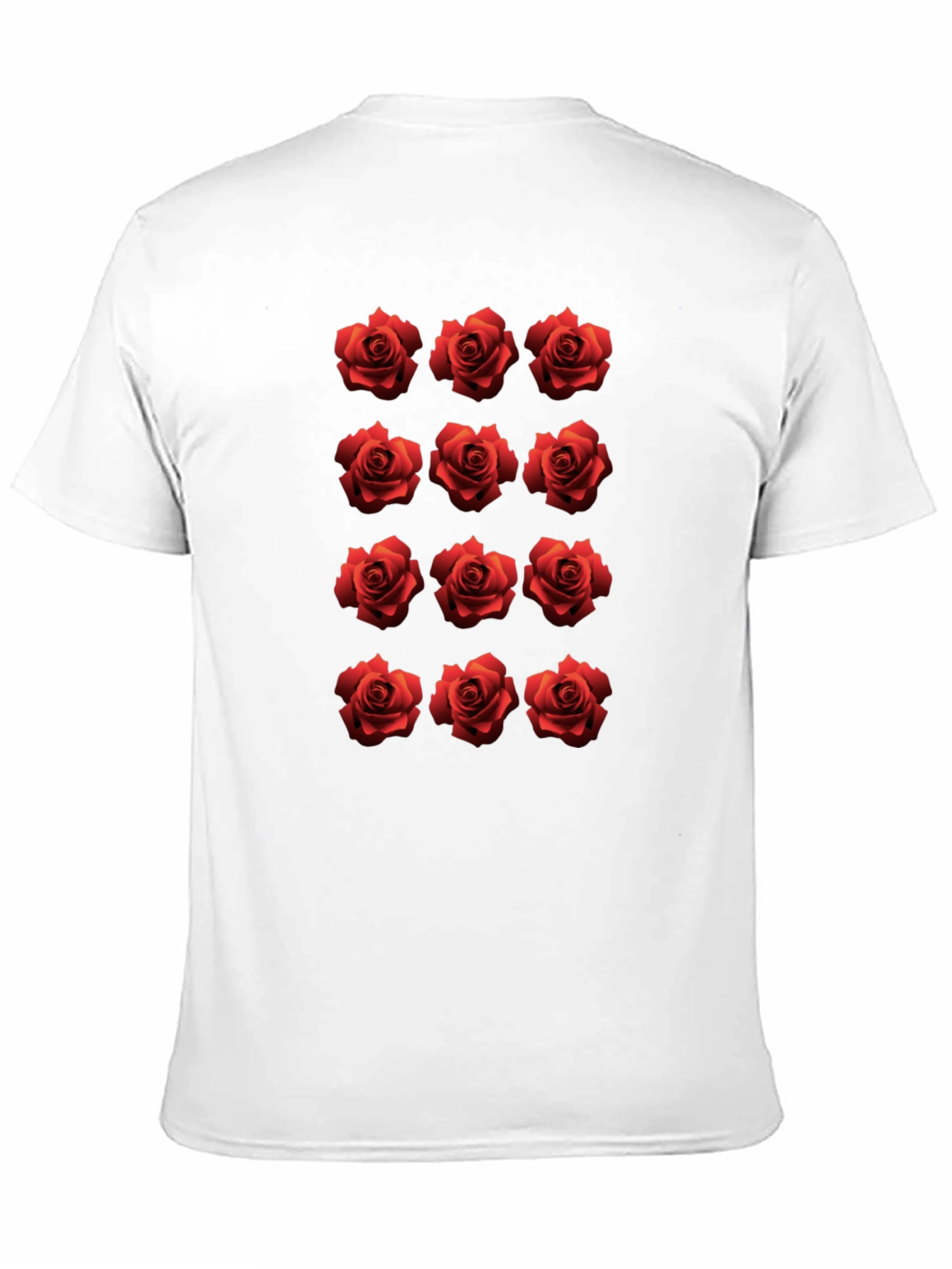 Black Rose Pattern Black T-Shirt view 11