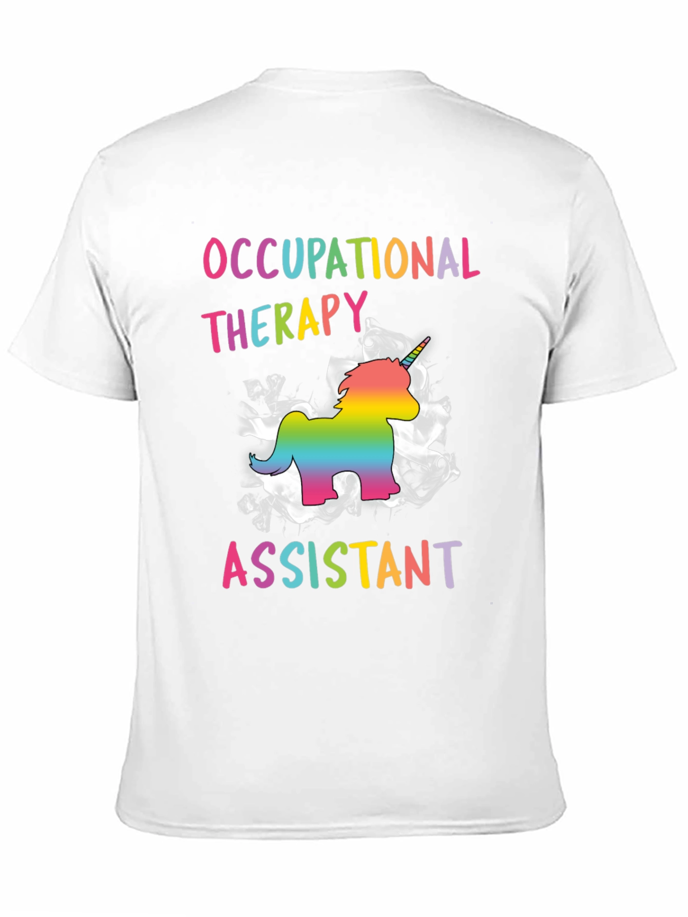 Black Occupational Therapy Assistant Rainbow Unicorn T-Shirt view 11
